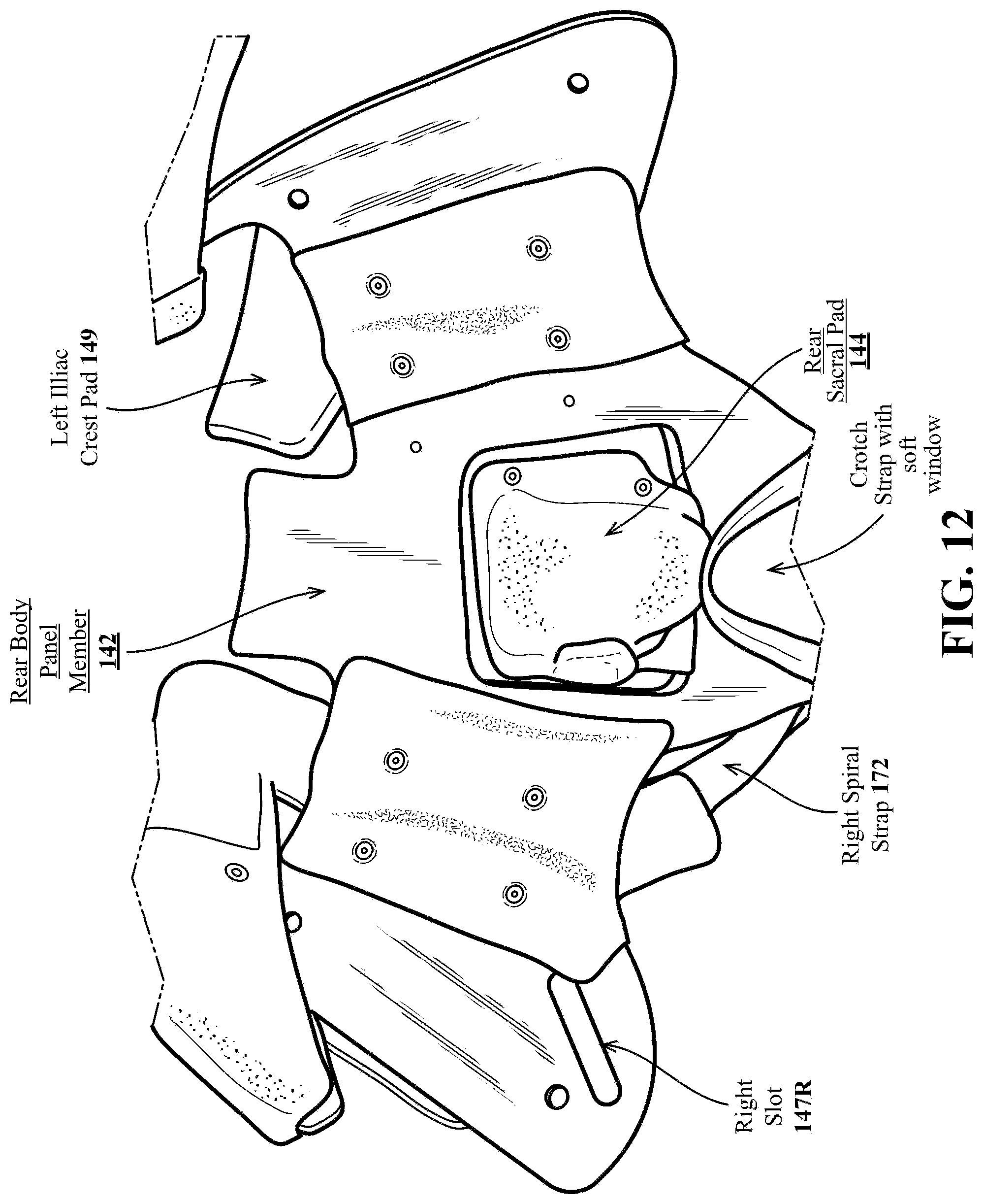 Patent US12304758 Figure 12 – Pelvic braces and methods for using same