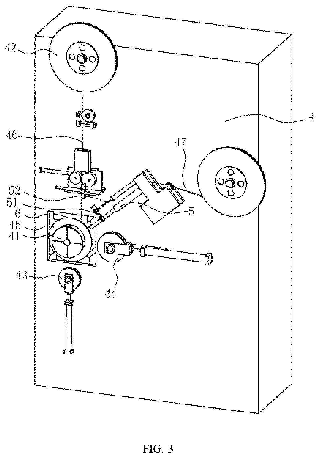 Patent US12304759 Figure 3 – Automatic graphite conveying device and winding machine for spiral wound gasket