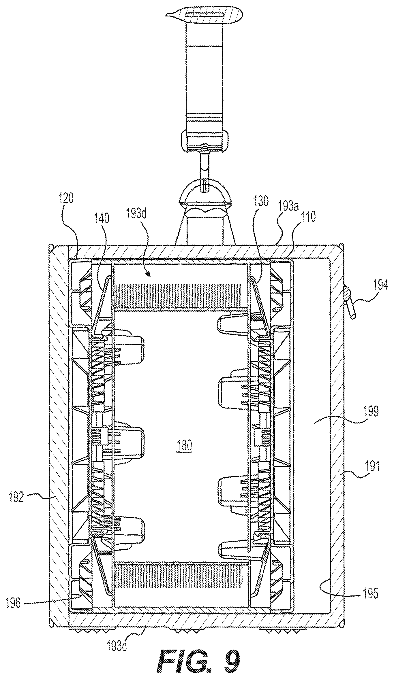 Patent US12304766 Figure 9 – Reusable reel holder and bag with reusable reel holder