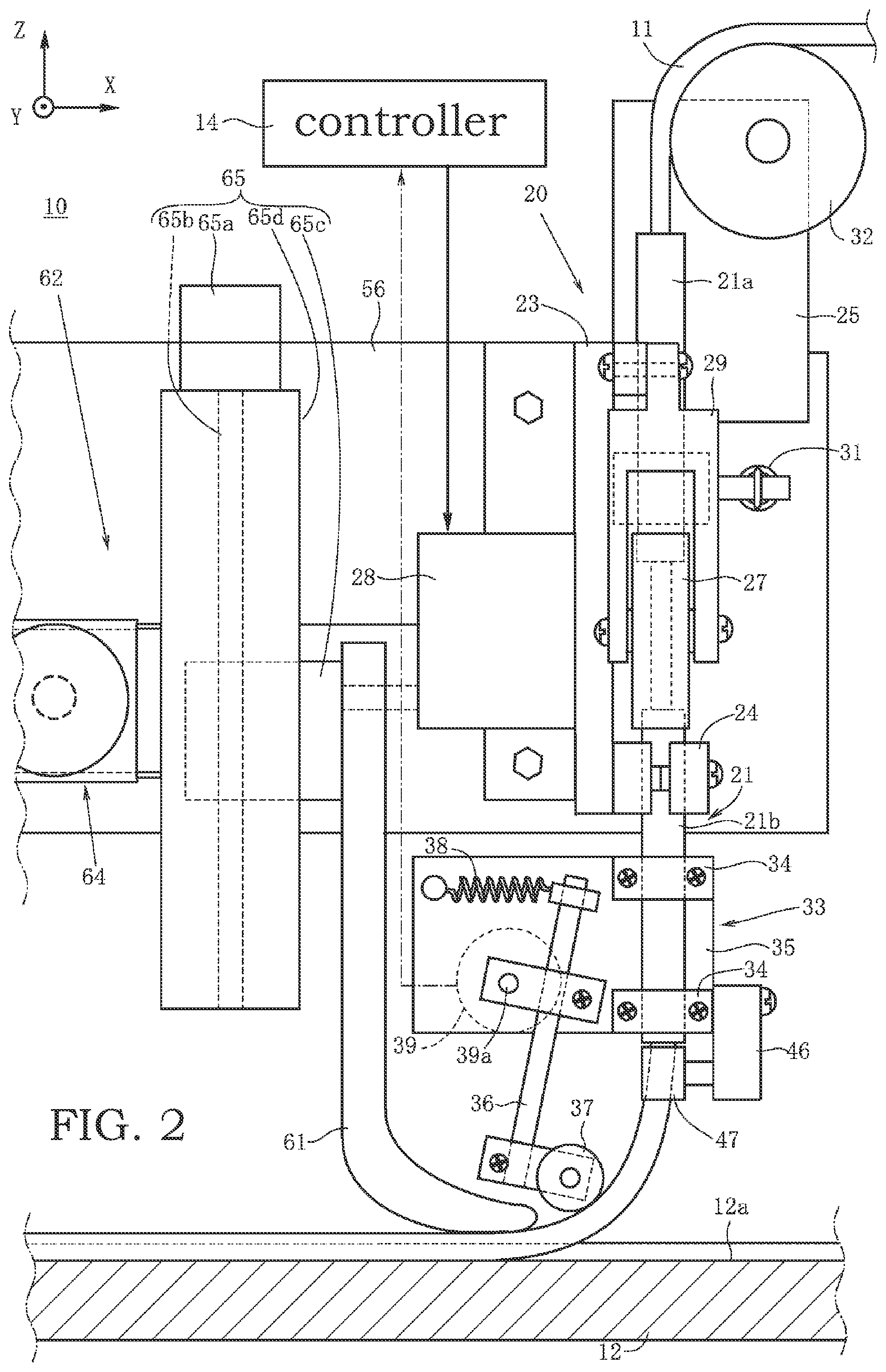 Patent US12304767 Figure 2 – Wire rod disposing device and wire rod disposition method