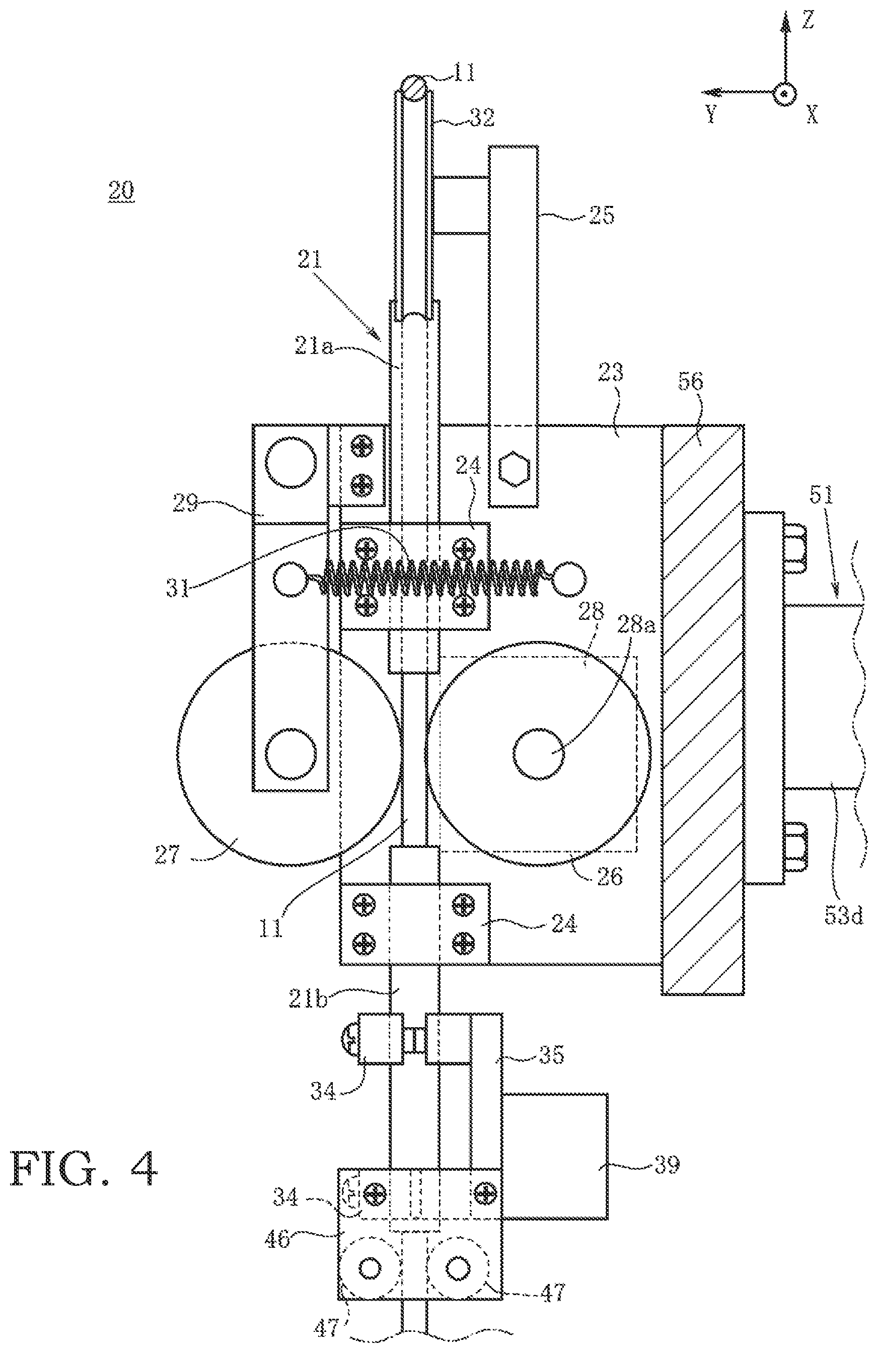 Patent US12304767 Figure 4 – Wire rod disposing device and wire rod disposition method