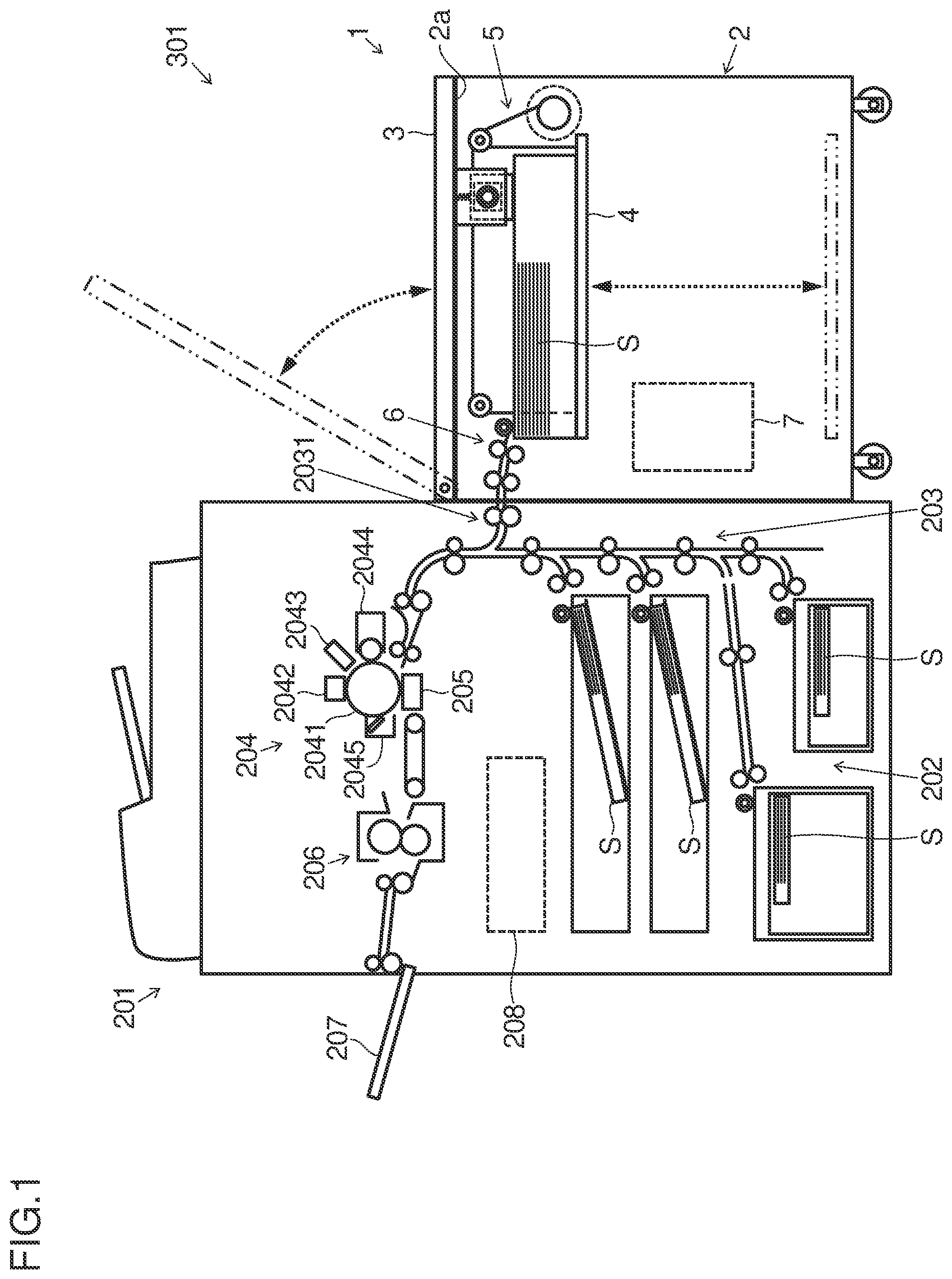 Patent US12304768 Figure 1 – Sheet conveyance device and image forming system