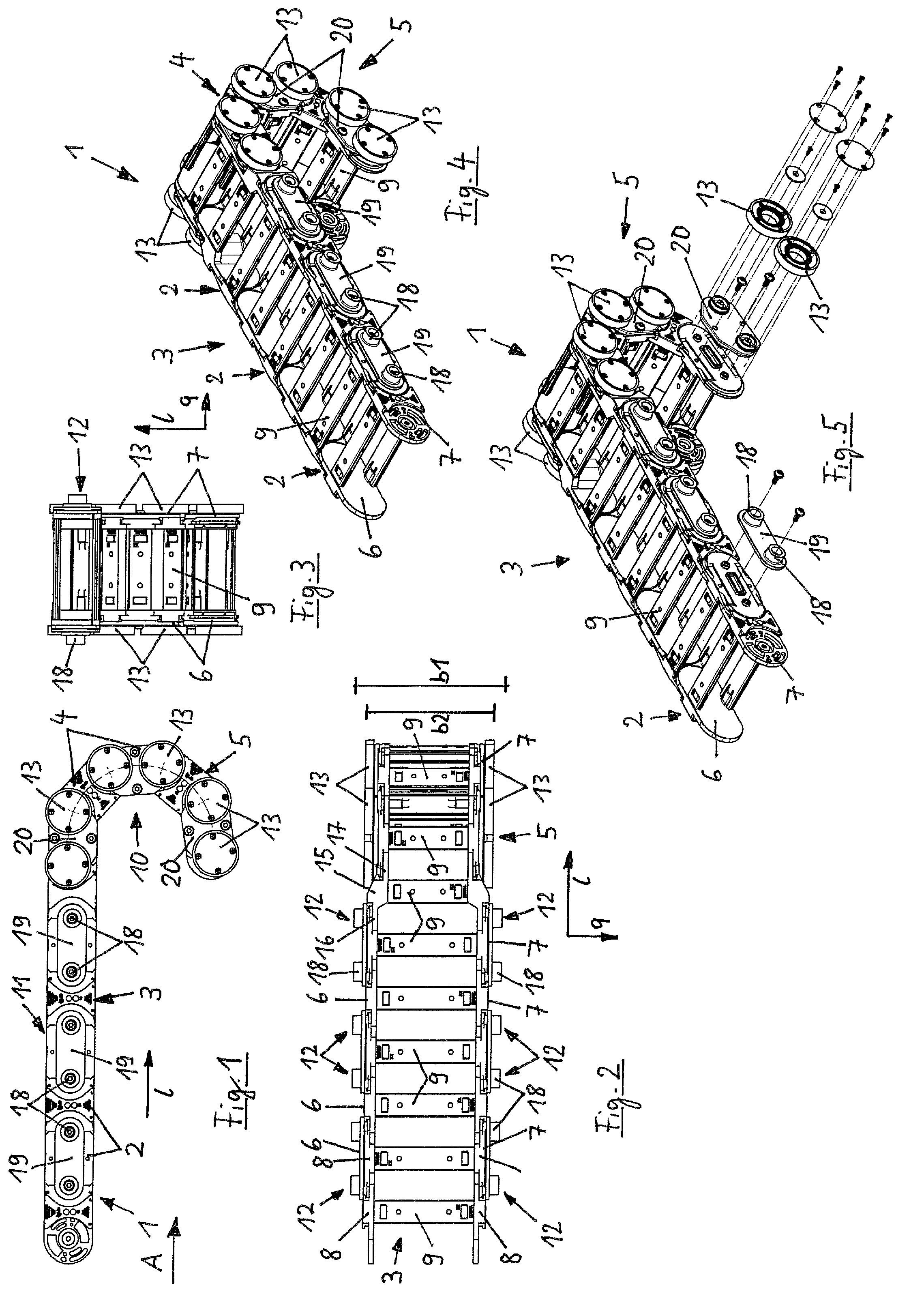Patent US12304771 Figure 1 – Energy chain and storage unit for an energy chain
