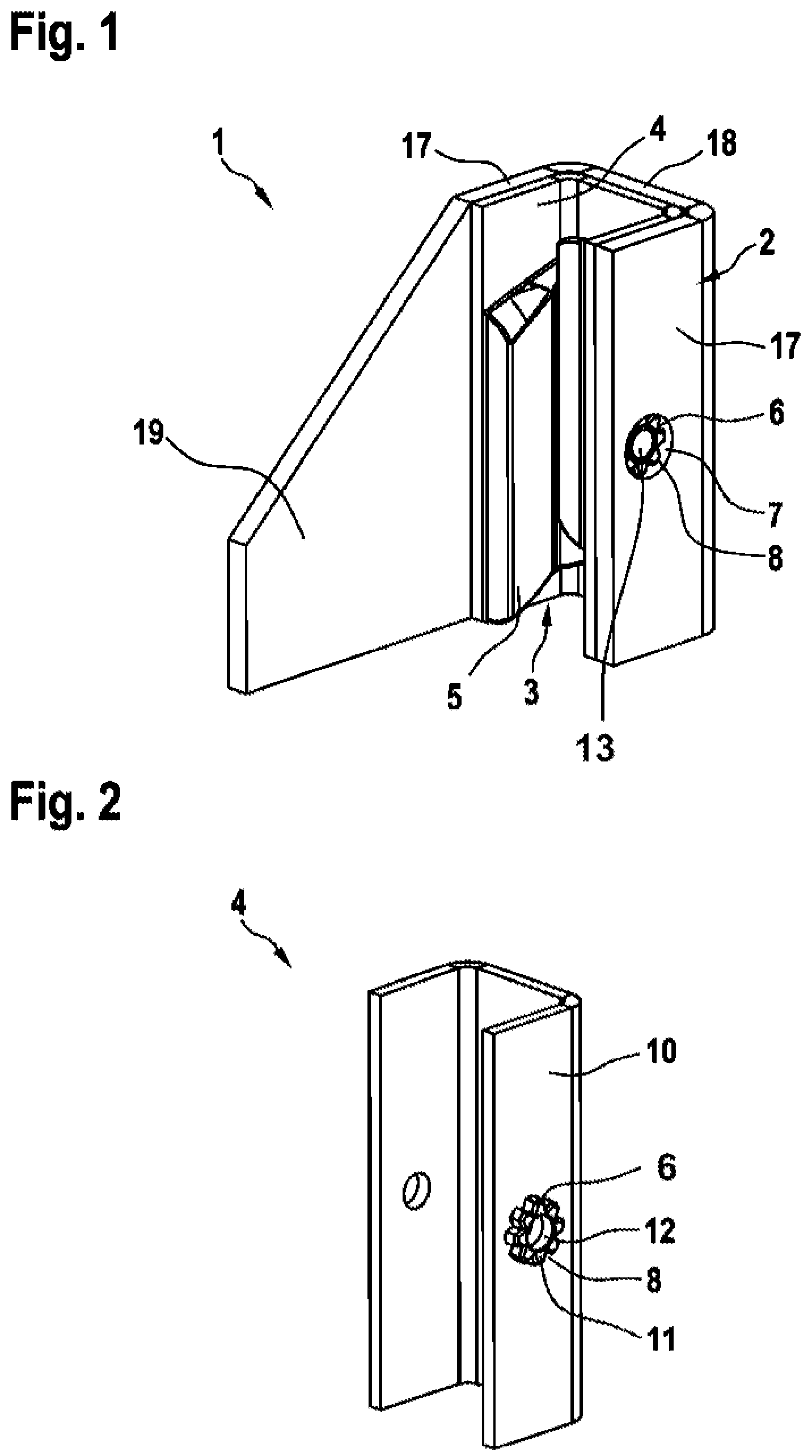 Patent US12304777 Figure 1 – Sliding guide shoe for an elevator