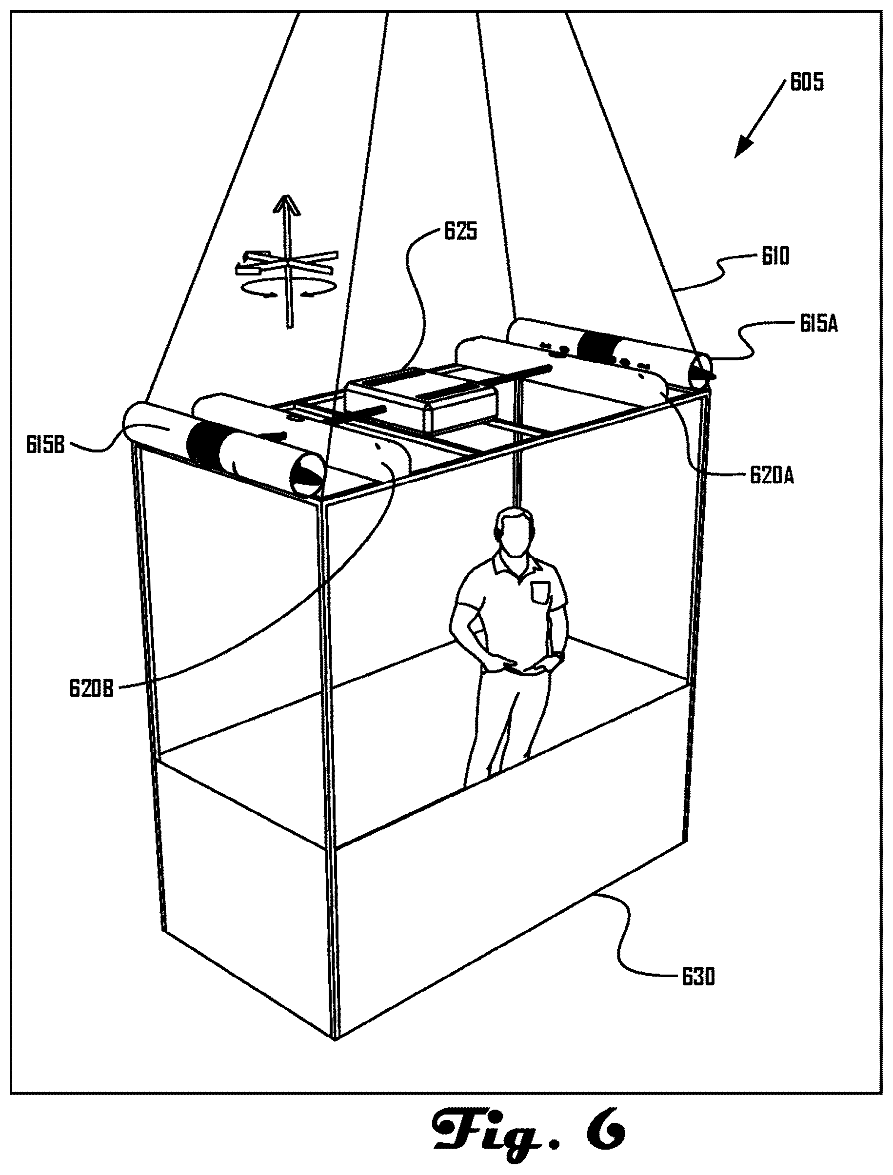 Patent US12304779 Figure 6 – On-board power and remote power for suspended load control apparatuses, systems, and methods