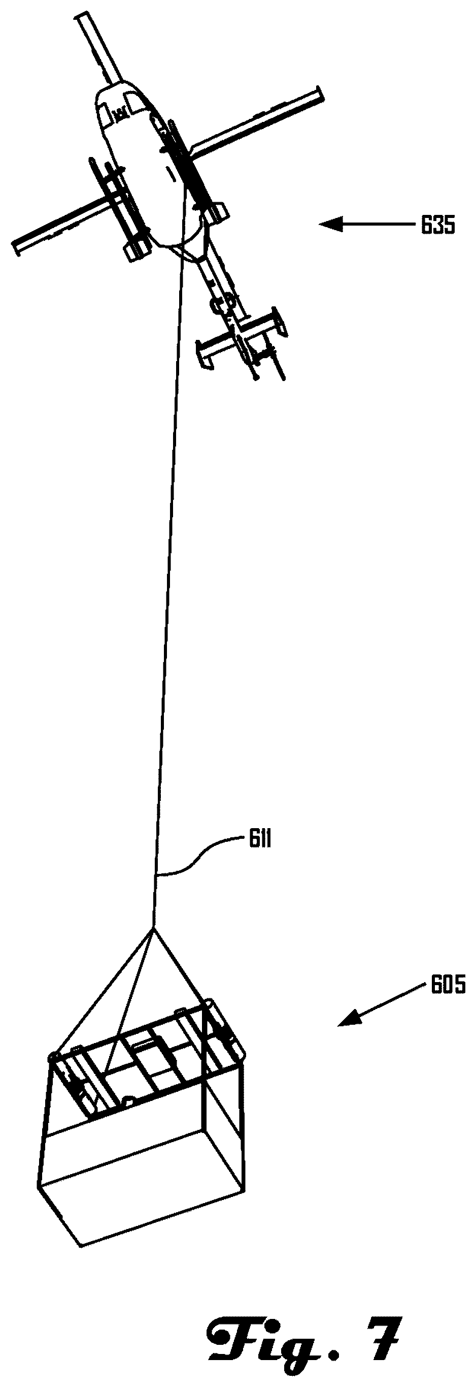 Patent US12304779 Figure 7 – On-board power and remote power for suspended load control apparatuses, systems, and methods