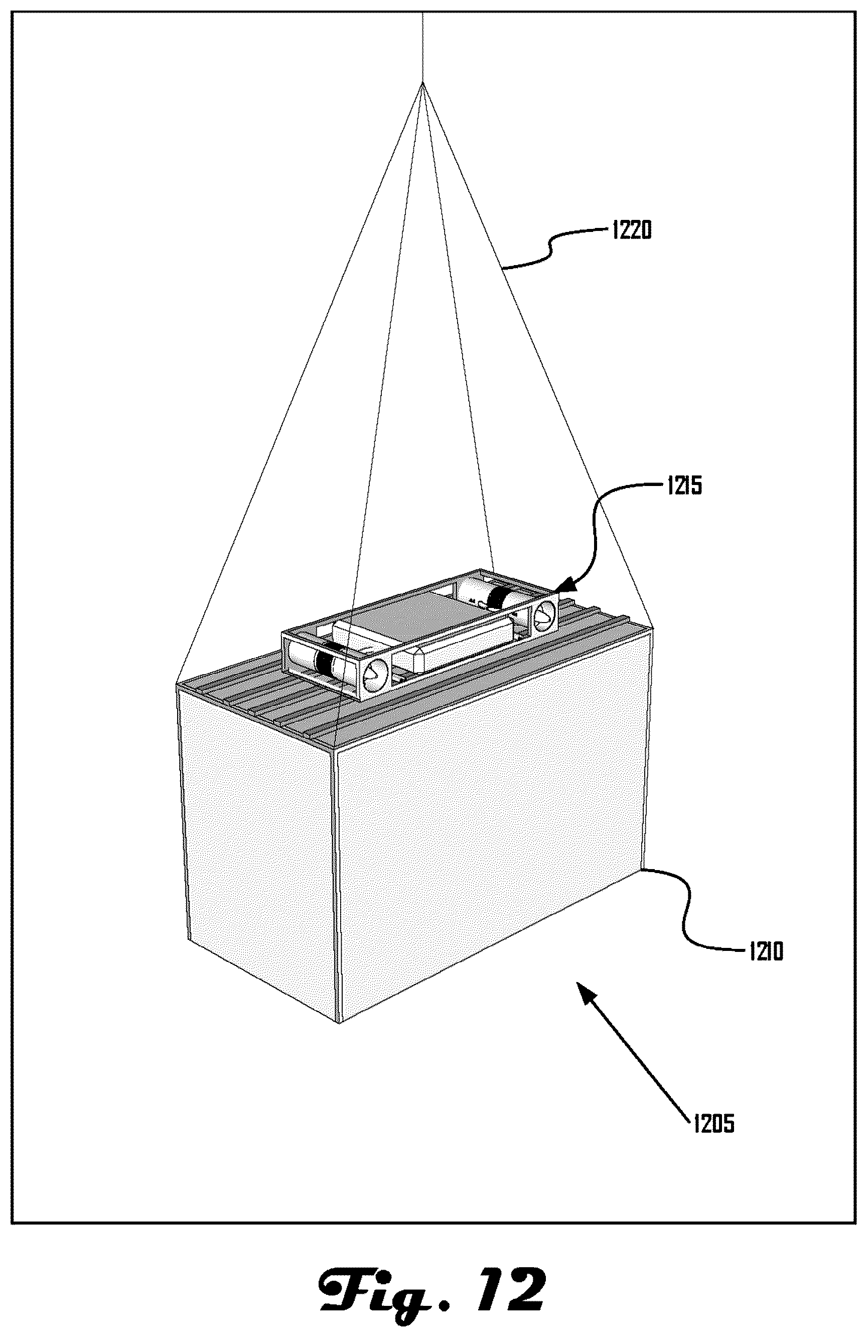 Patent US12304779 Figure 12 – On-board power and remote power for suspended load control apparatuses, systems, and methods