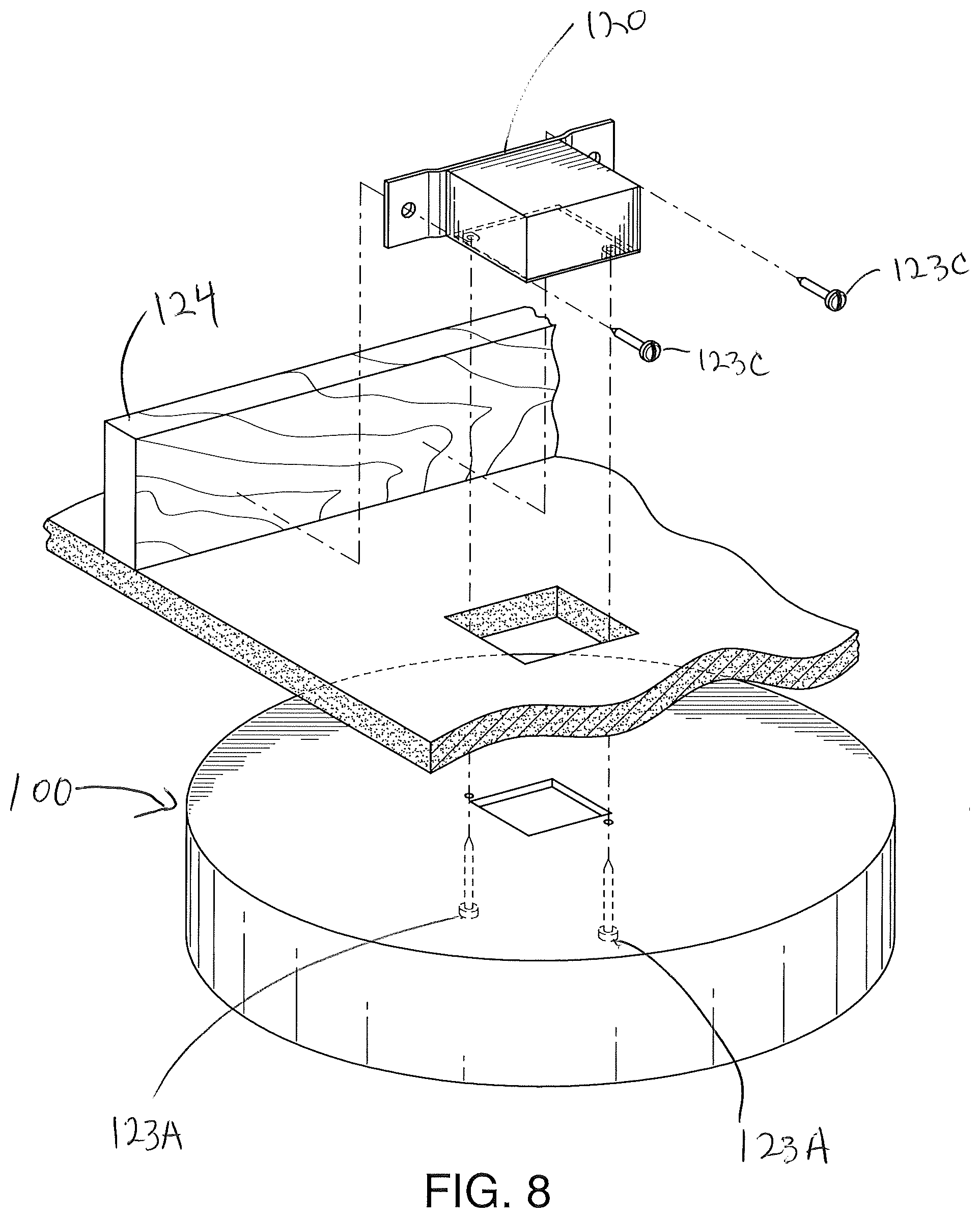 Patent US12304784 Figure 10 – Ceiling fixture accessibility device