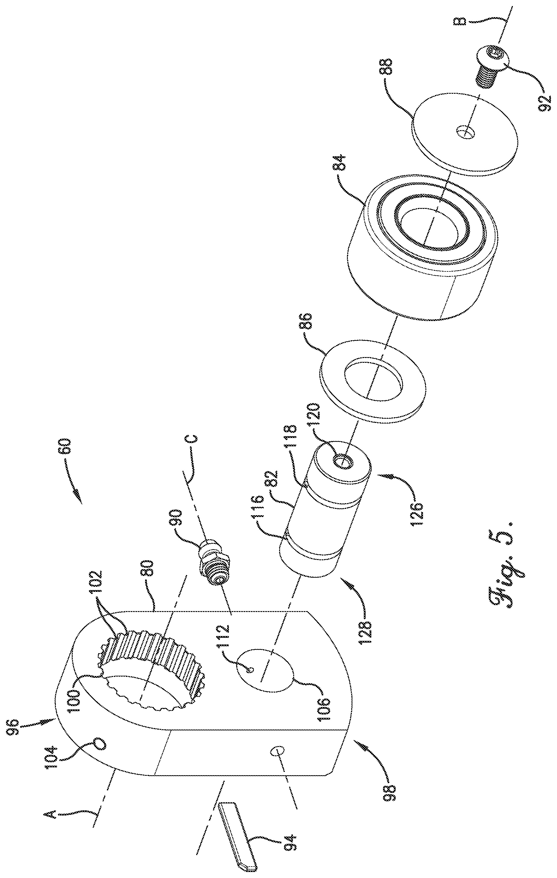 Patent US12304785 Figure 5 – Support roller bearing regreasing arrangement for high load crank assembly