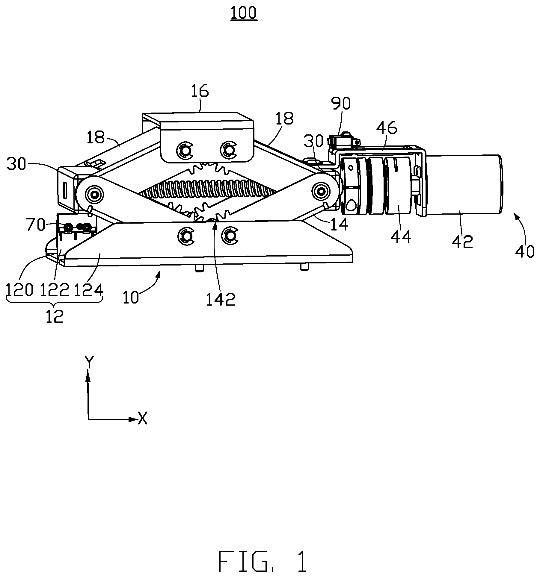 Patent US12304786 — Lifting assembly having gear structure and lifting device having the same — Figure 1