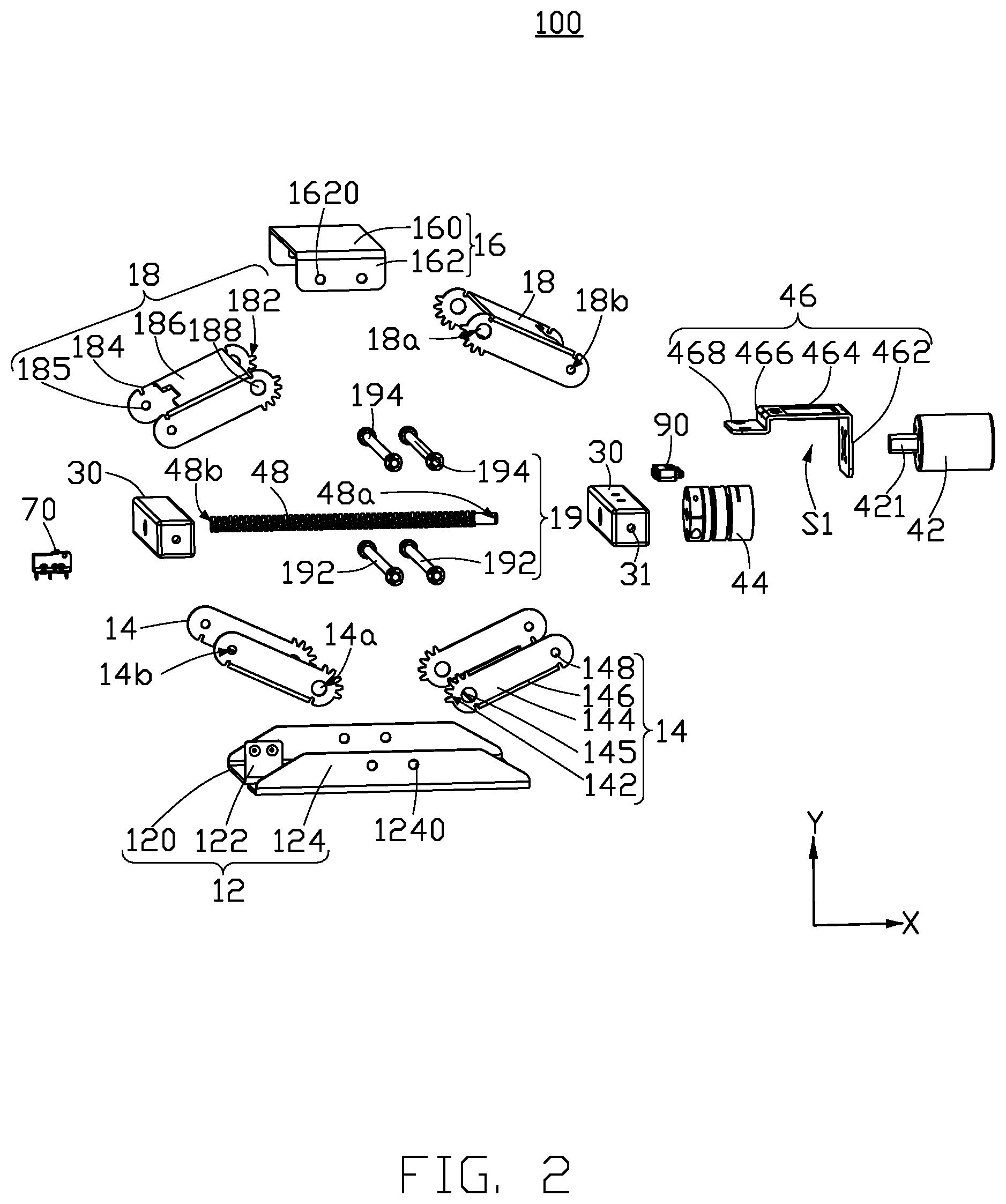 Patent US12304786 Figure 2 – Lifting assembly having gear structure and lifting device having the same