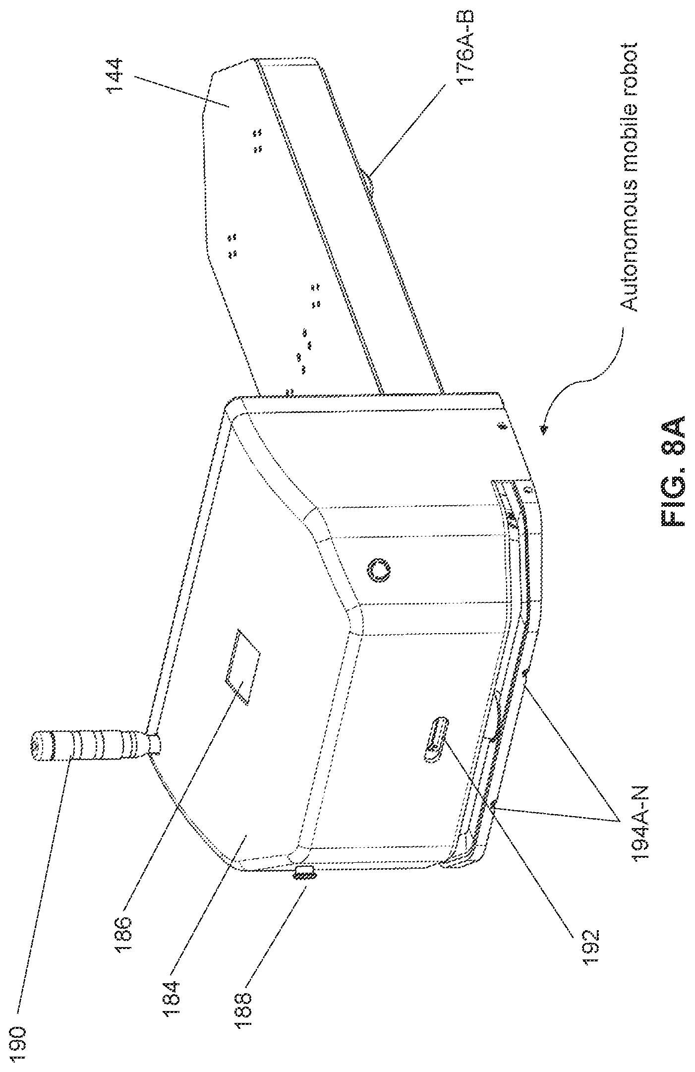 Patent US12304787 Figure 11 – Chassis with an integrated fork assembly for autonomous mobile robots and autonomous guided vehicles