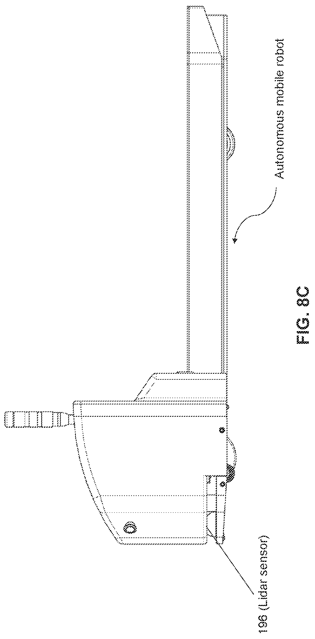 Patent US12304787 Figure 13 – Chassis with an integrated fork assembly for autonomous mobile robots and autonomous guided vehicles