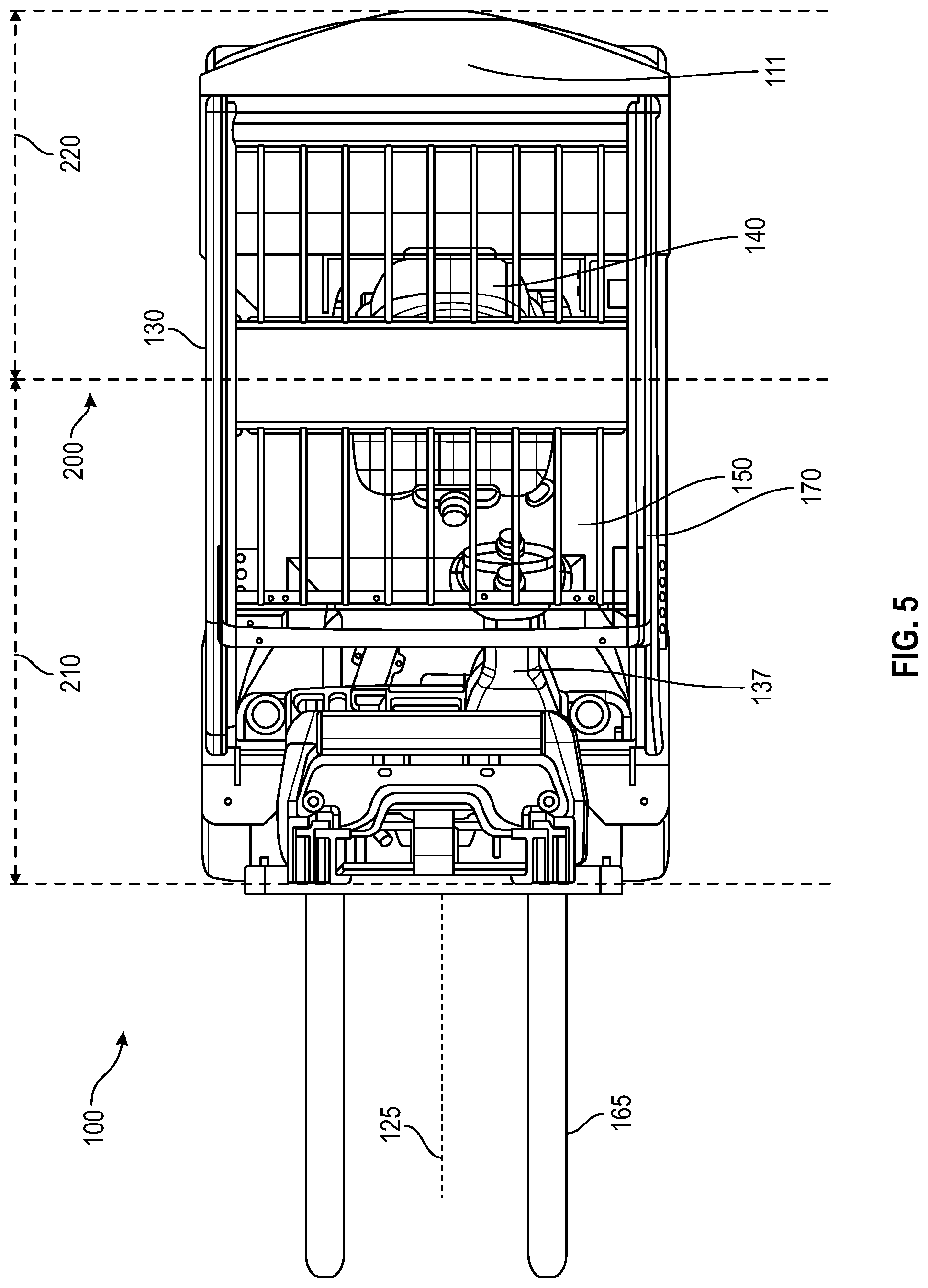 Patent US12304789 Figure 5 – Lift truck having advantageous design elements