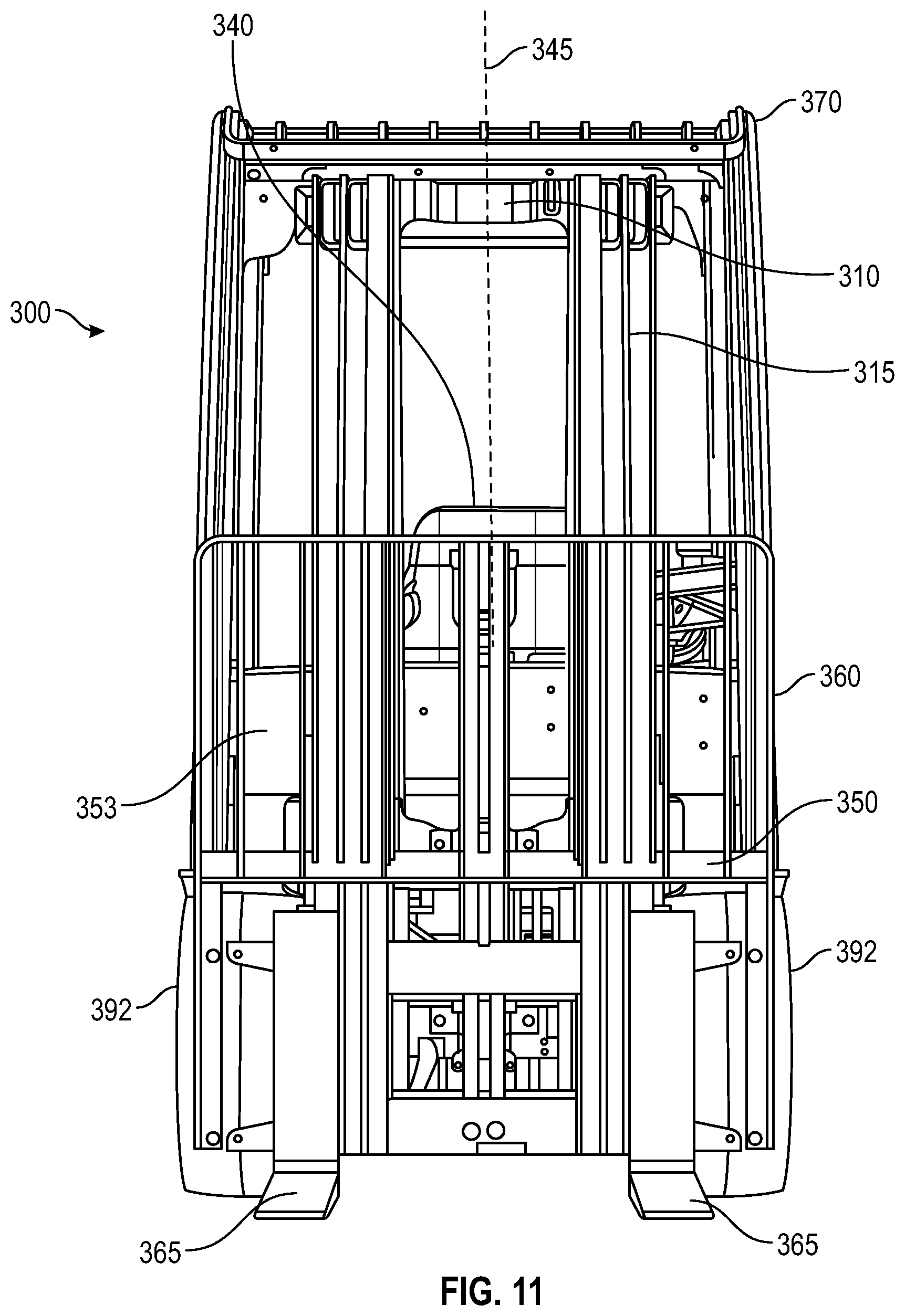 Patent US12304789 Figure 15 – Lift truck having advantageous design elements