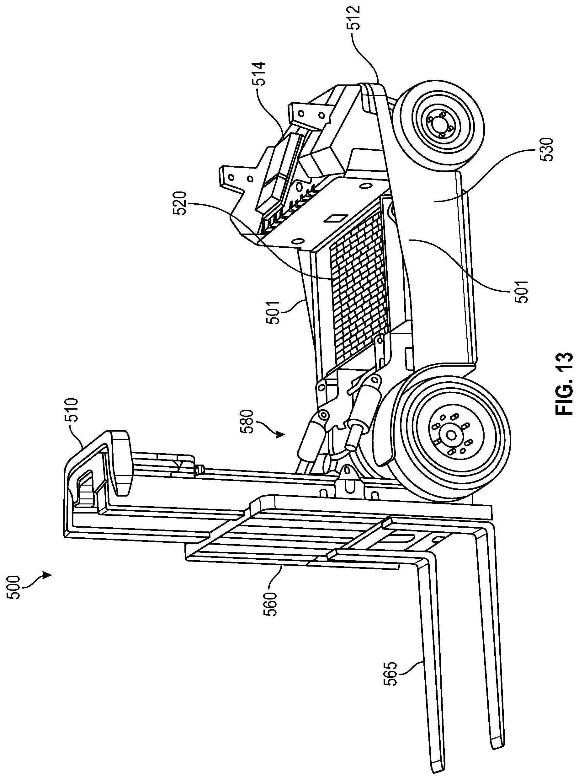 Patent US12304789 Figure 17 – Lift truck having advantageous design elements