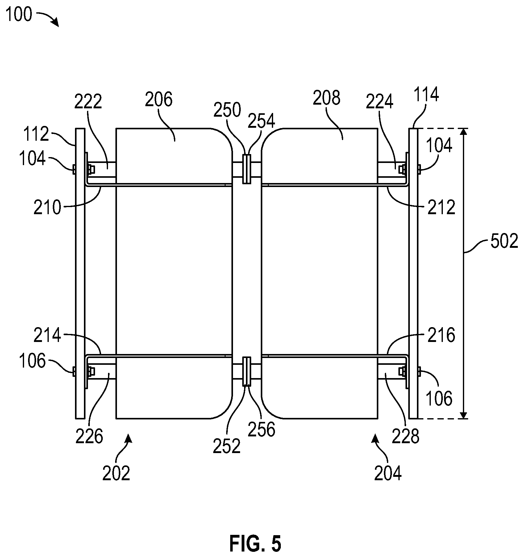 Patent US12304790 Figure 5 – Clamp adapter for lift vehicle to facilitate lifting of malleable objects