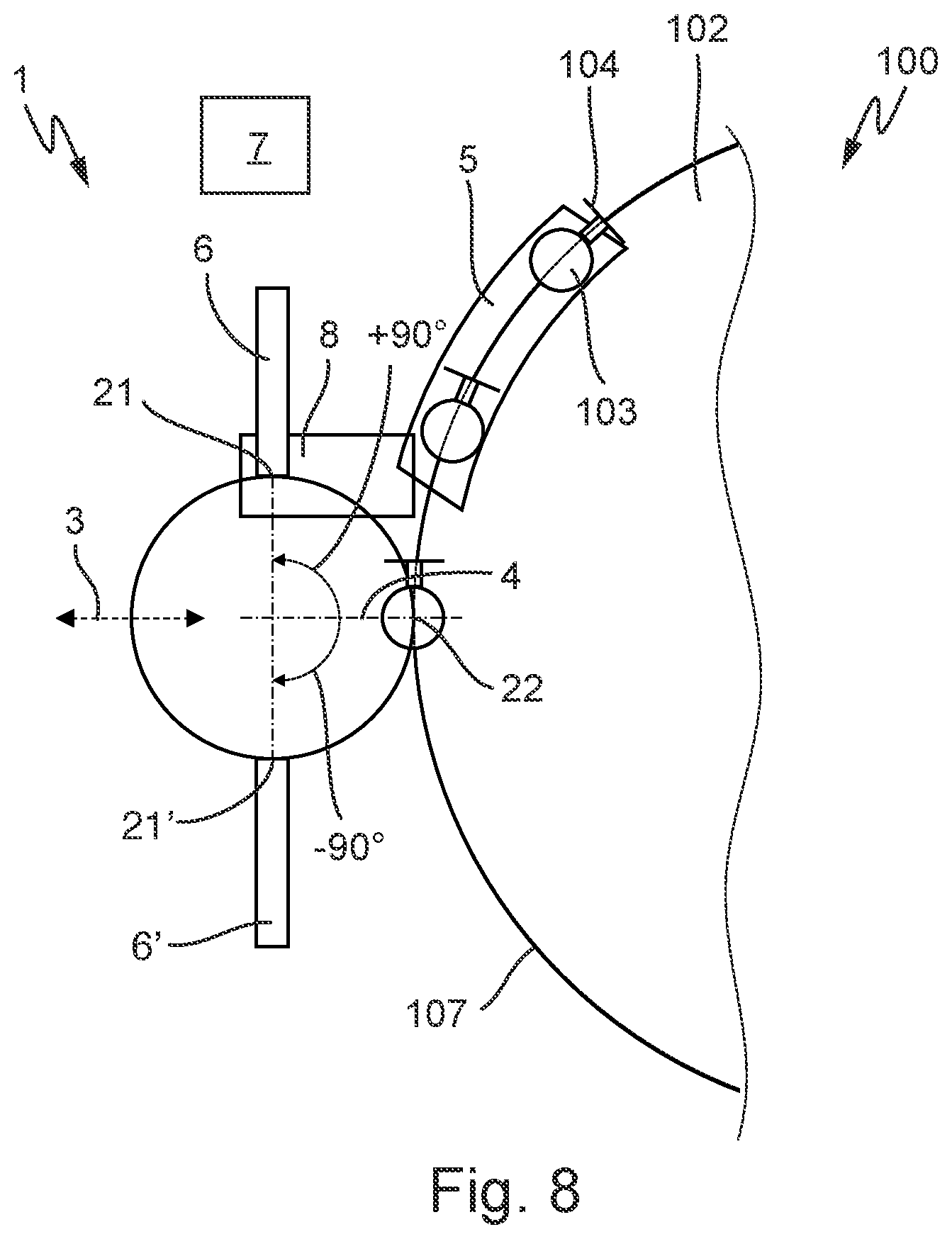 Patent US12304791 Figure 8 – Device for supplying a container closure, and closing device