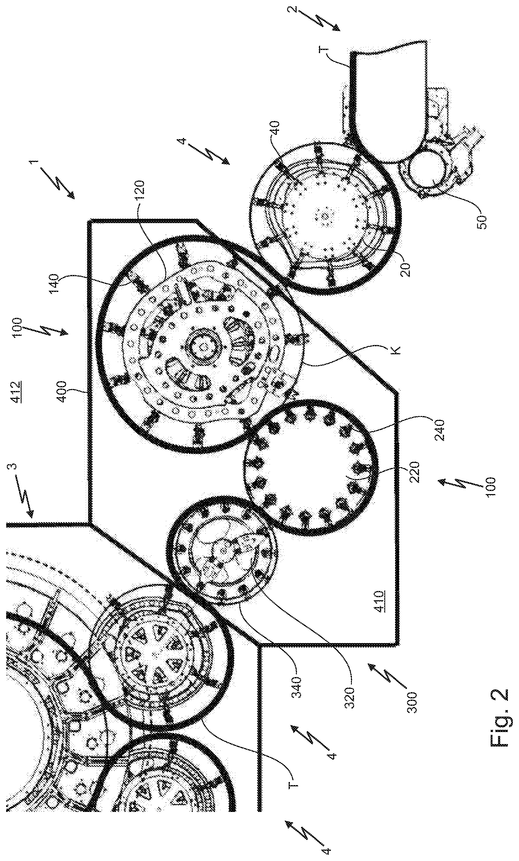 Patent US12304794 Figure 2 – Apparatus and method for treating and in particular sterilising containers