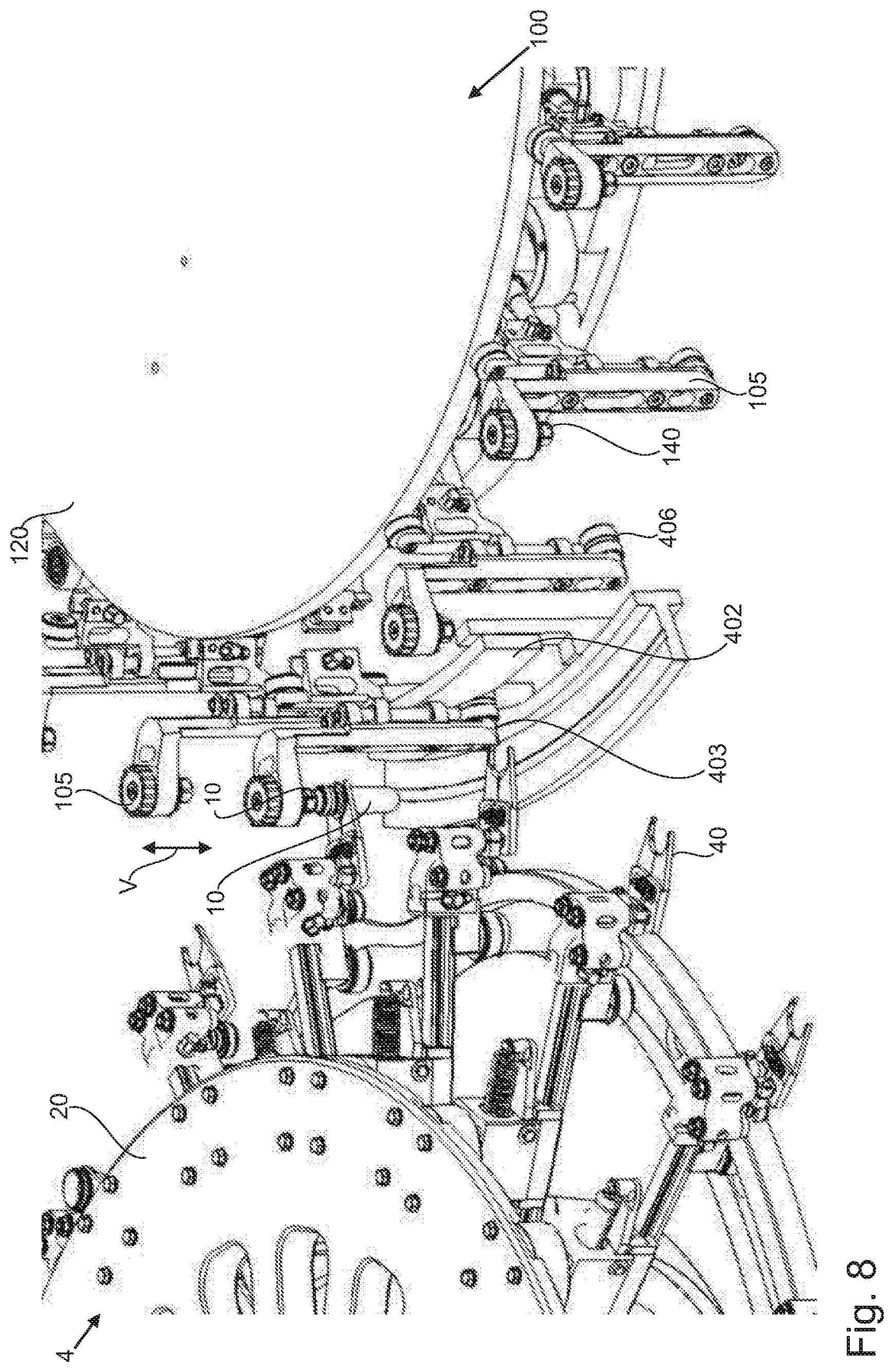 Patent US12304794 Figure 8 – Apparatus and method for treating and in particular sterilising containers