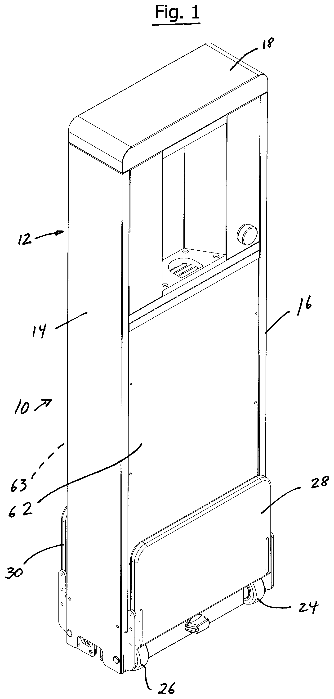 Patent US12304796 Figure 1 – Portable water dispensing station