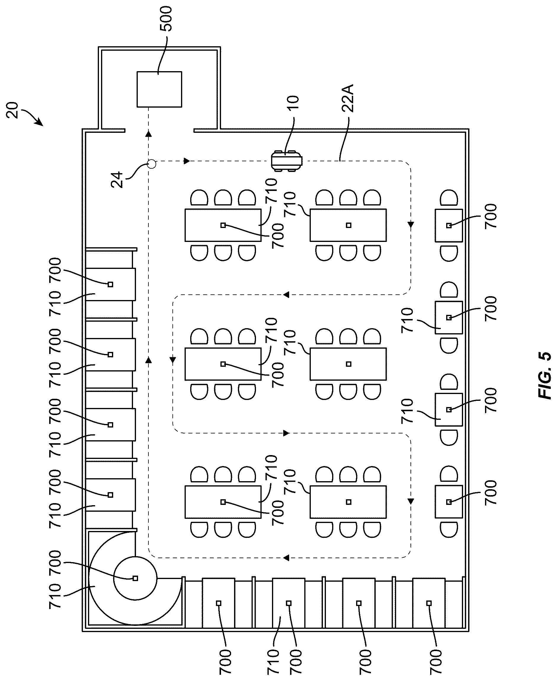 Patent US12304797 Figure 5 – Mobile product dispenser