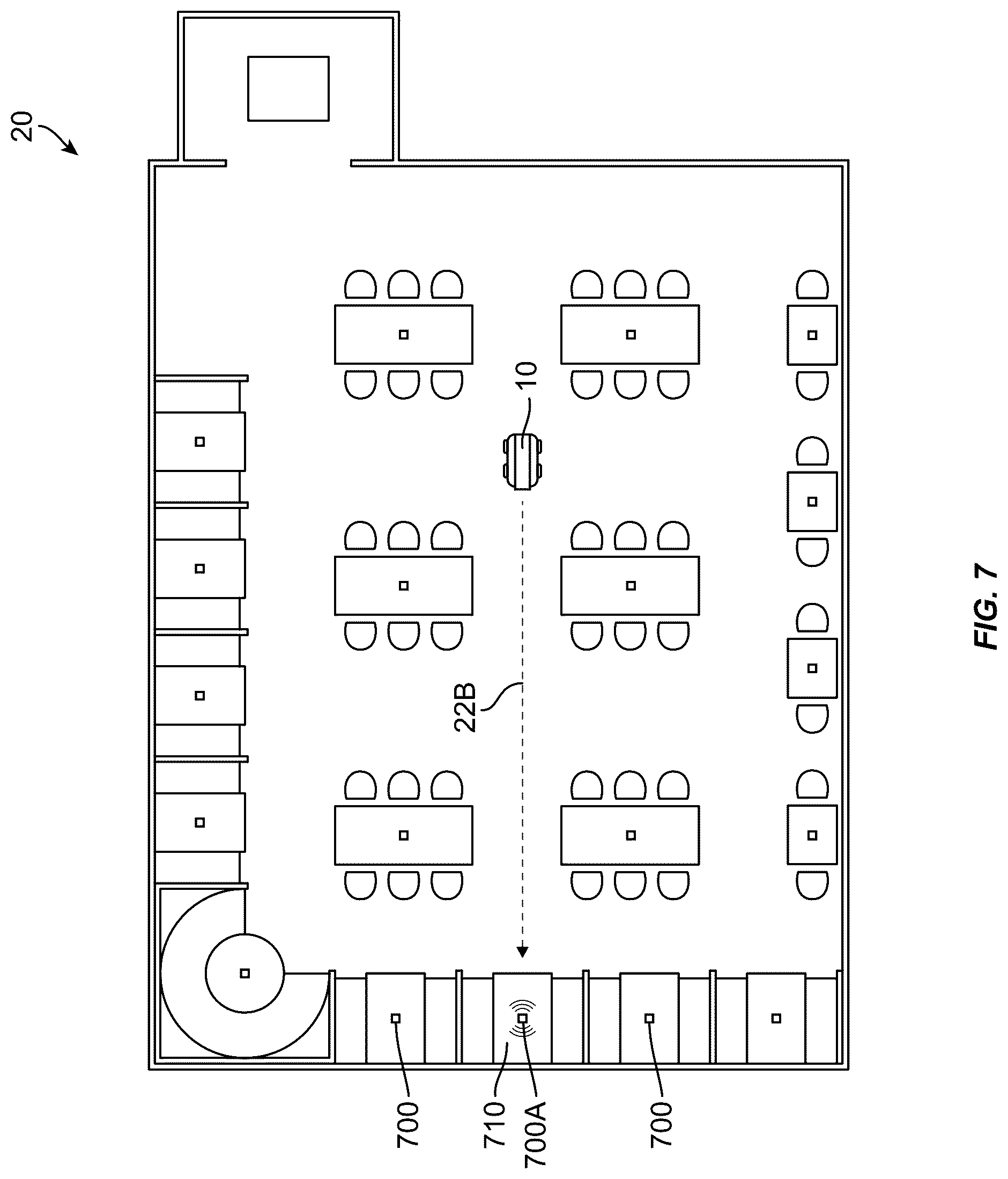 Patent US12304797 Figure 7 – Mobile product dispenser