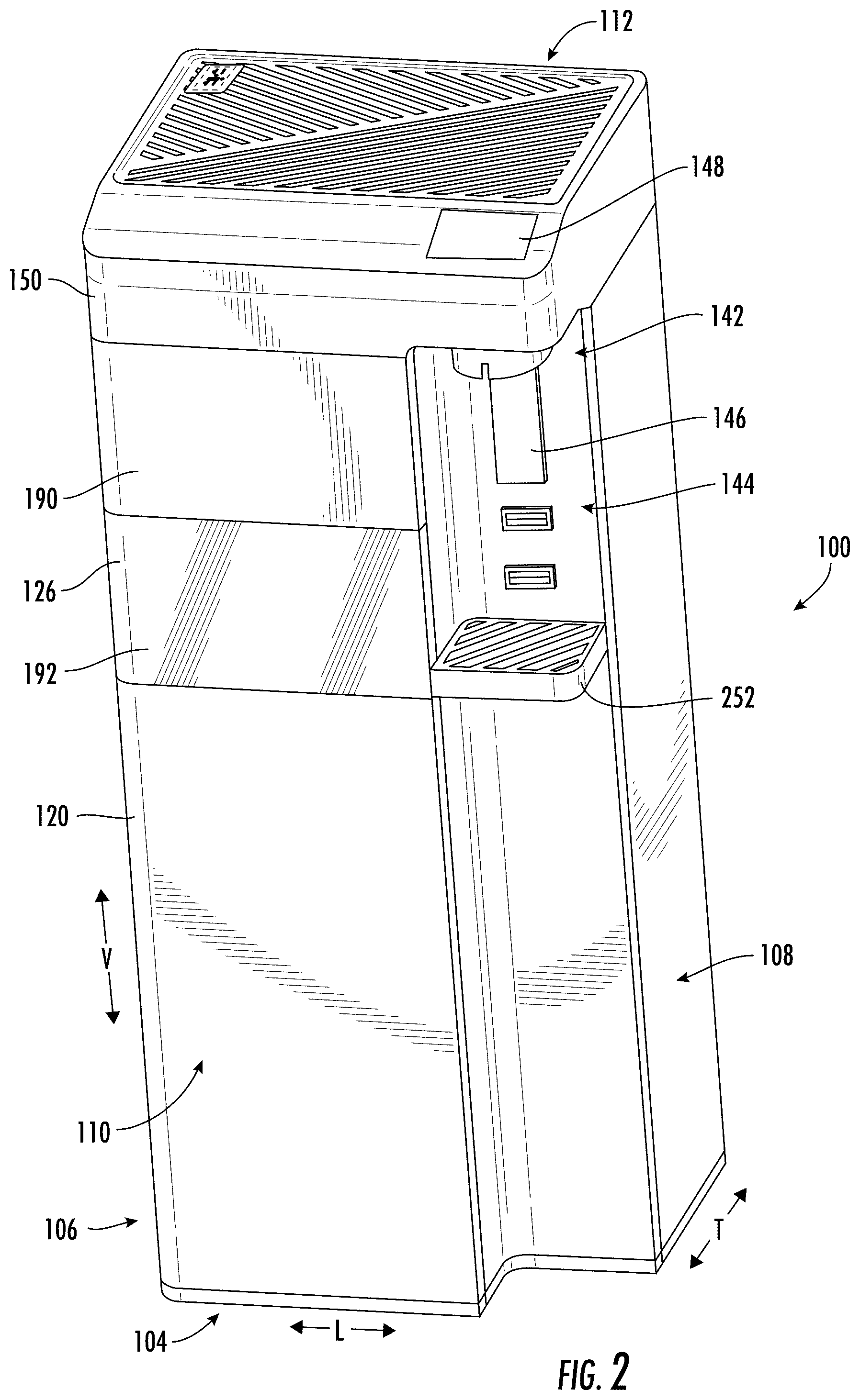 Patent US12304799 Figure 2 – Beverage-dispensing appliance having a chilled carbonator