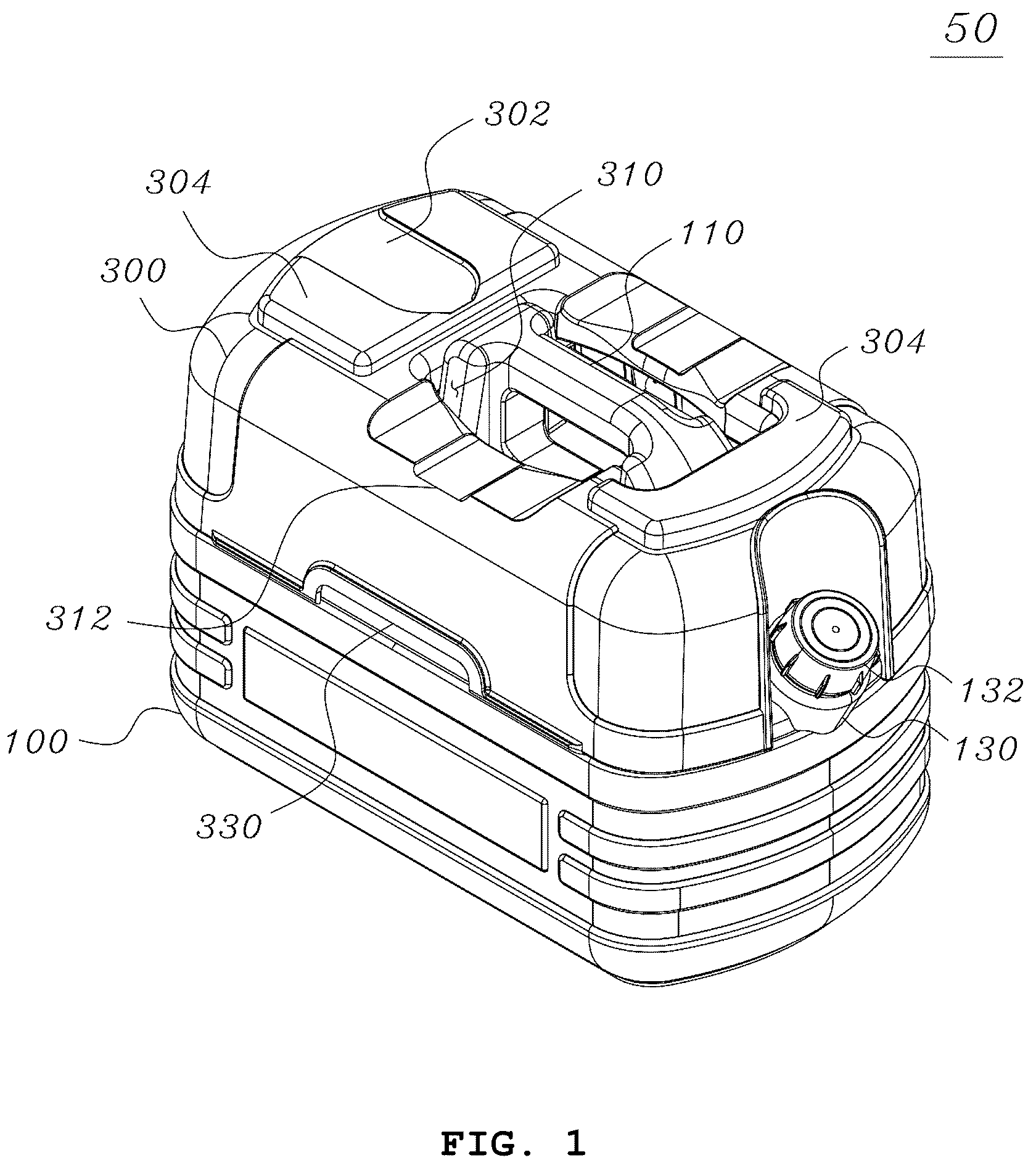 Patent US12304803 Figure 1 – Portable fuel tank
