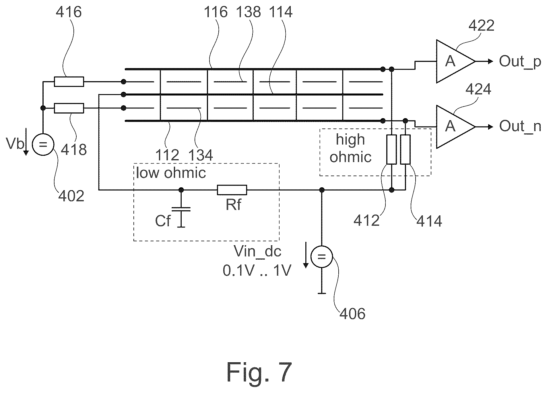 Patent US12304808 Figure 7 – Signal processing circuit for triple-membrane MEMS device