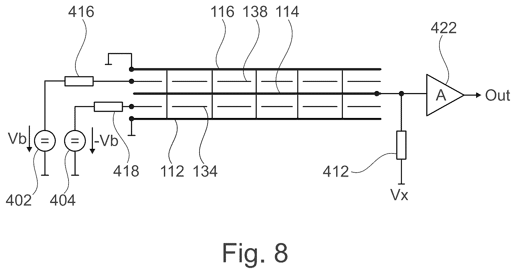 Patent US12304808 Figure 8 – Signal processing circuit for triple-membrane MEMS device