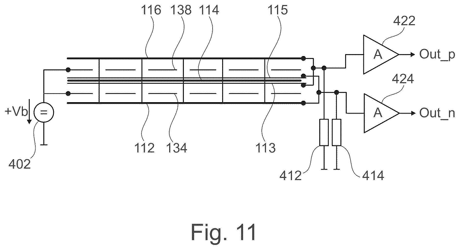 Patent US12304808 Figure 11 – Signal processing circuit for triple-membrane MEMS device