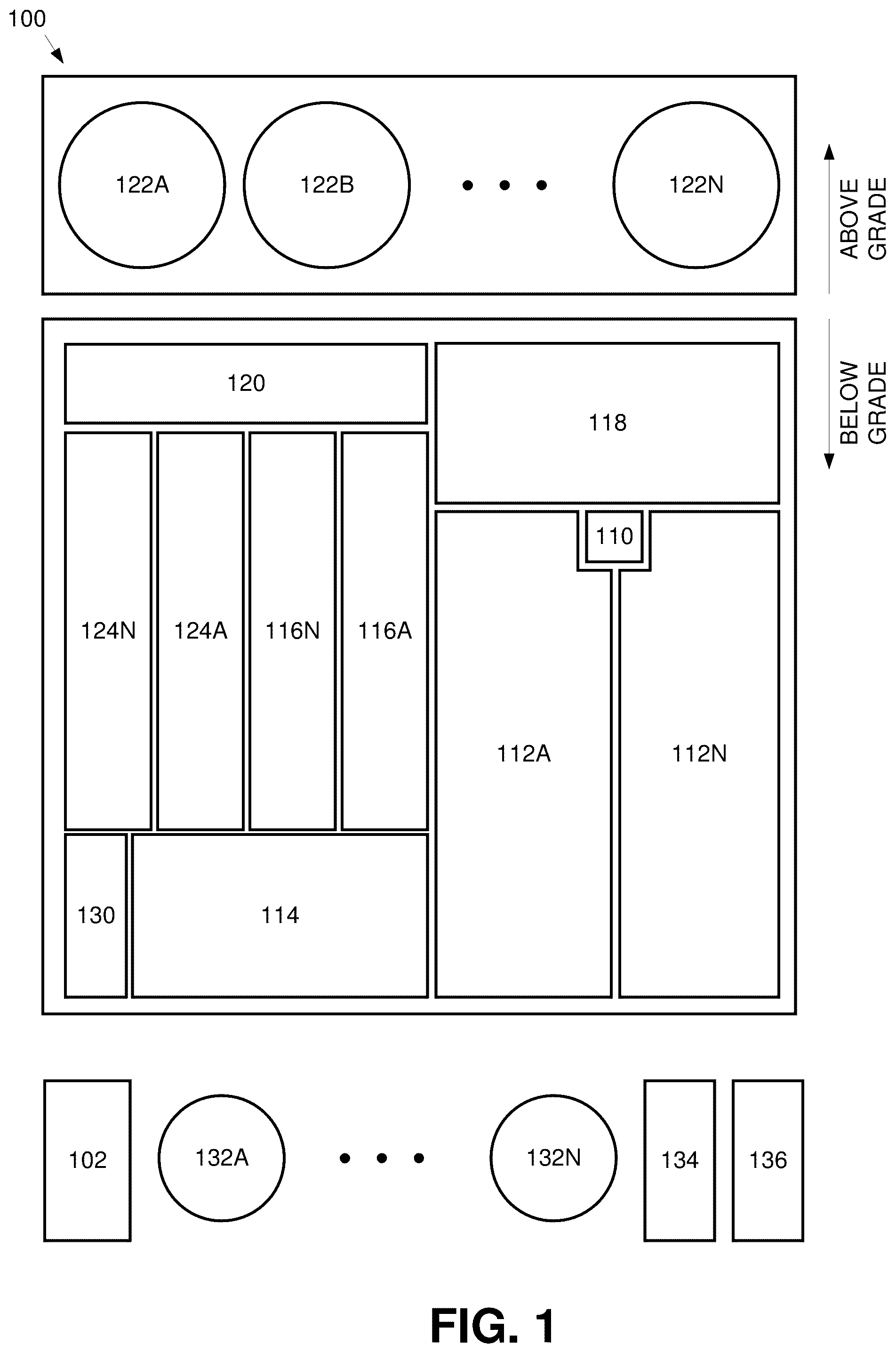 Patent US12304849 Figure 1 – Energy efficient decentralized wastewater reuse system incorporating multiple stages of aerobic bioreactors and recirculation for organics and nitrogen reduction