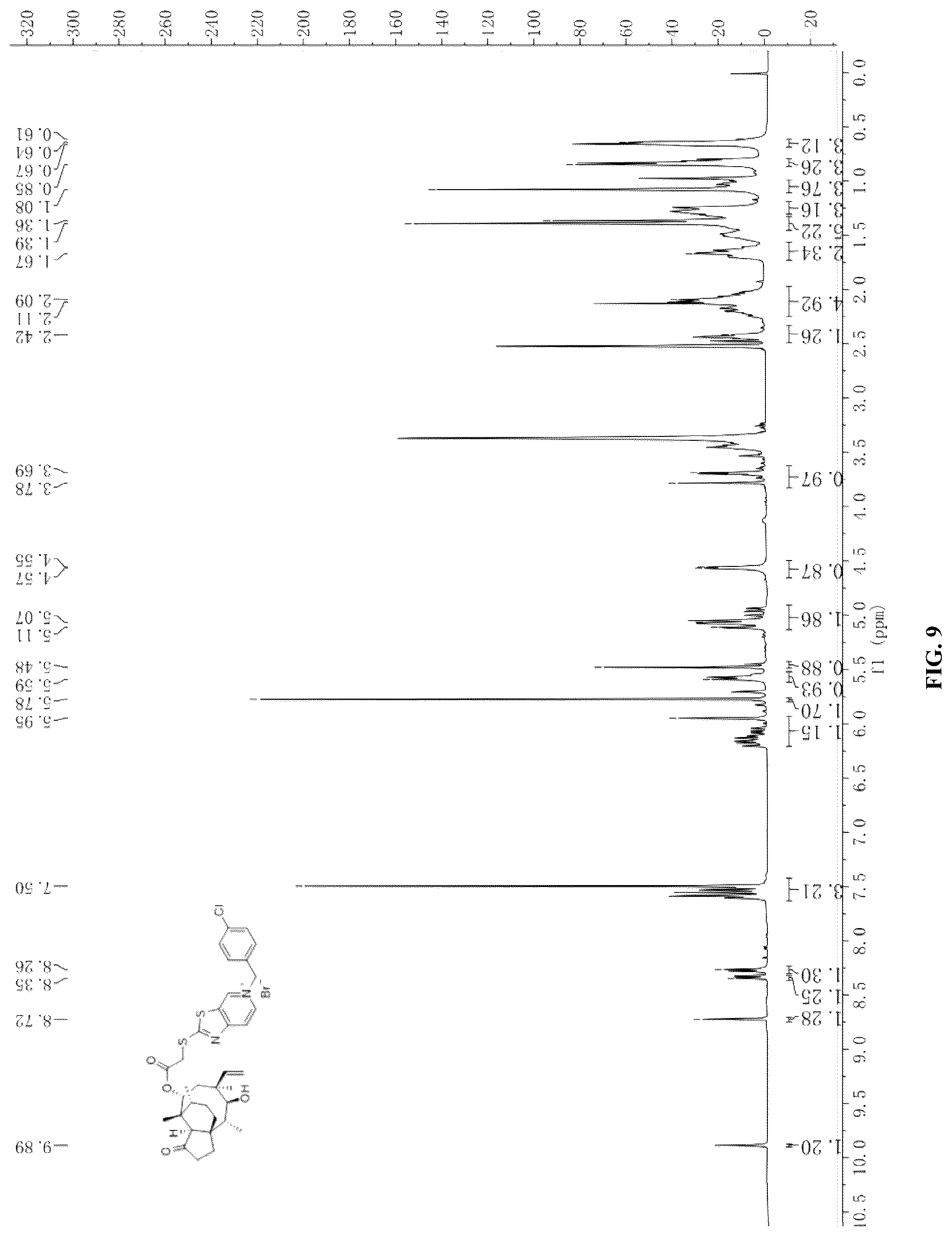 Patent US12304917 Figure 9 – Pleuromutilin derivative containing a thiazolo[5,4-c]pyridine side chain, and a preparation method and application thereof