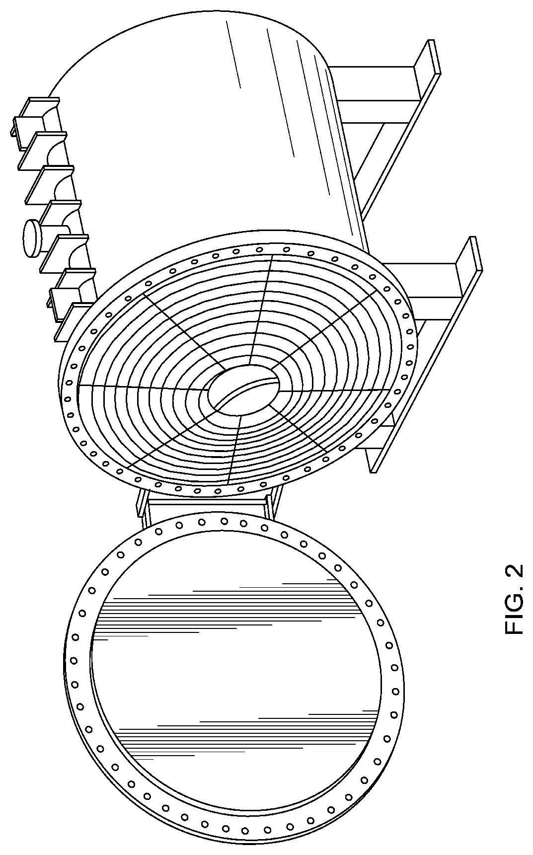 Patent US12304981 Figure 2 – Polymerization using a spiral heat exchanger