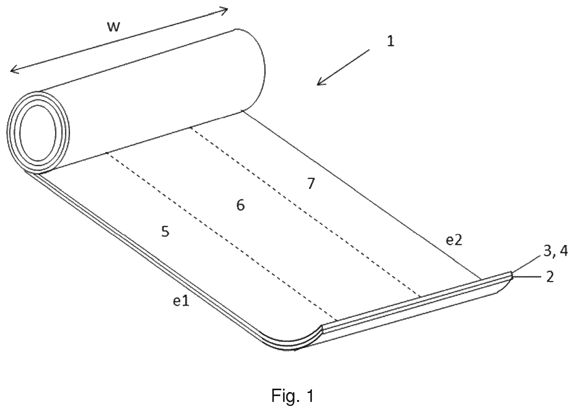 Patent US12305087 Figure 1 – Self-adhering sealing device with an adhesive layer arrangement