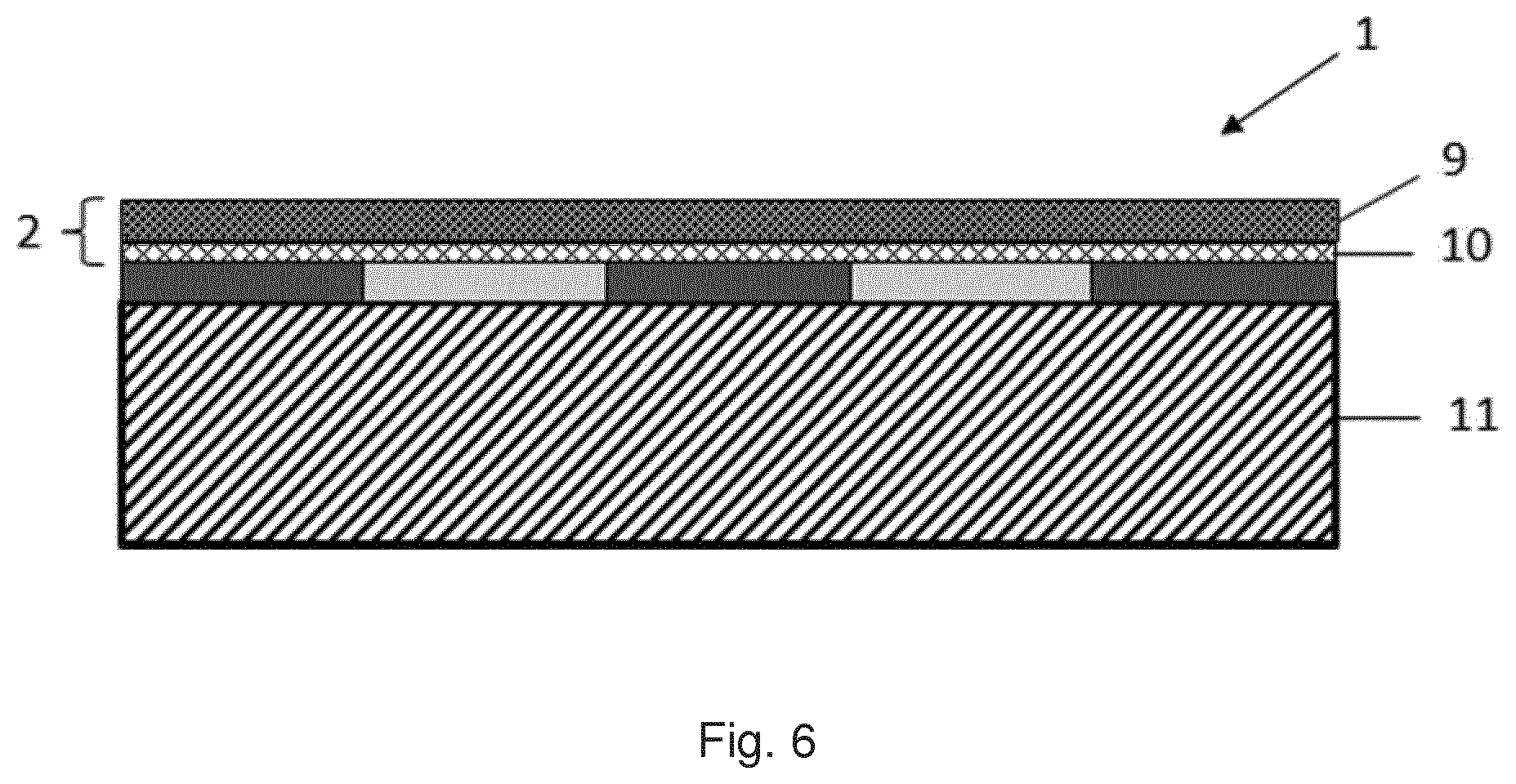 Patent US12305087 Figure 4 – Self-adhering sealing device with an adhesive layer arrangement