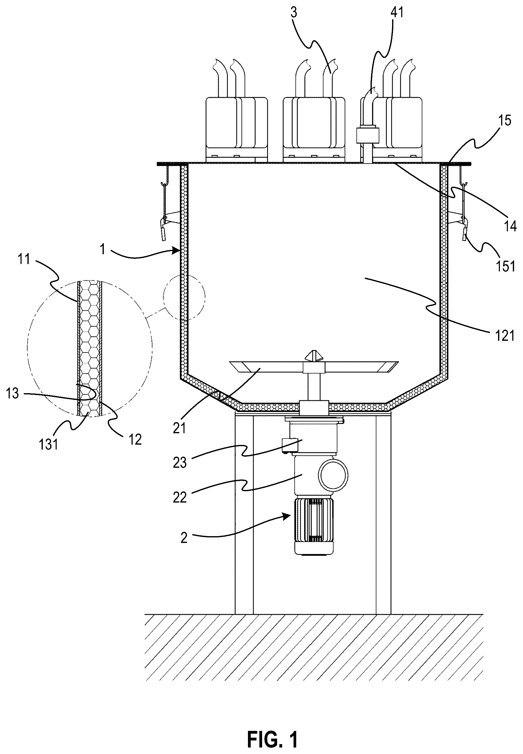 Patent US12305122 Figure 1 – Device to recycle material and related systems and methods