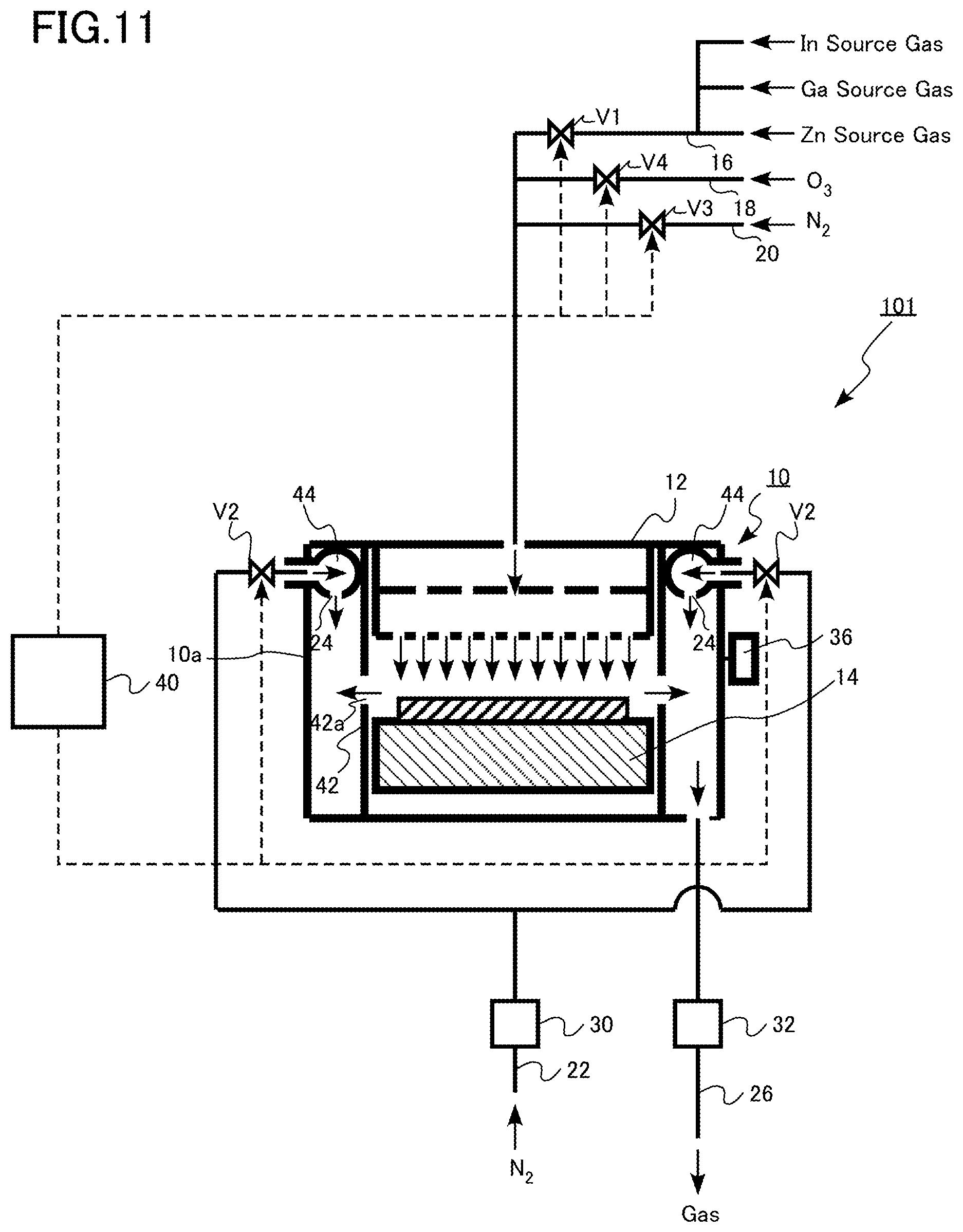 Patent US12305280 Figure 11 – Film forming apparatus and film forming method
