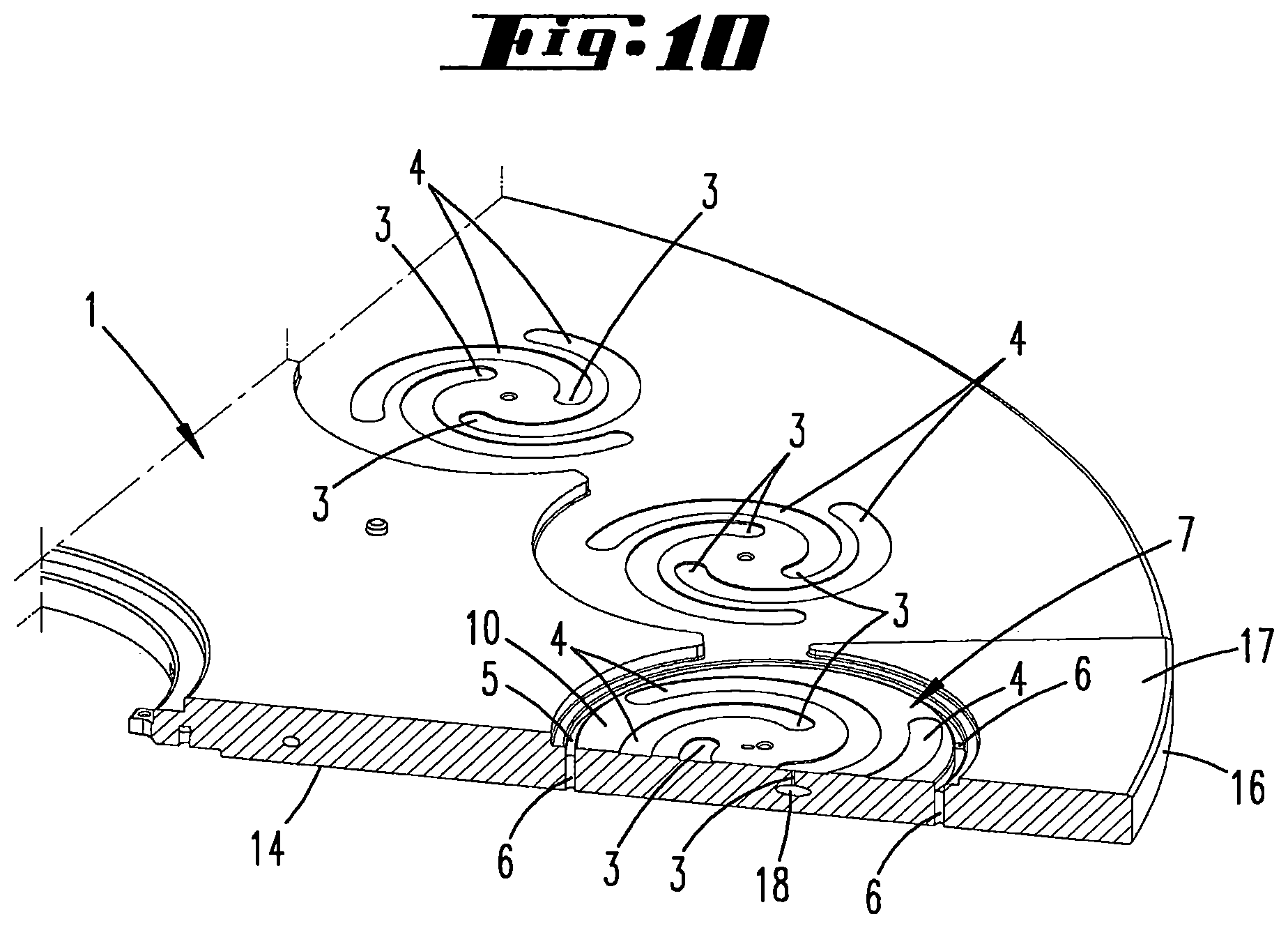 Patent US12305282 Figure 7 – Susceptor of a CVD reactor