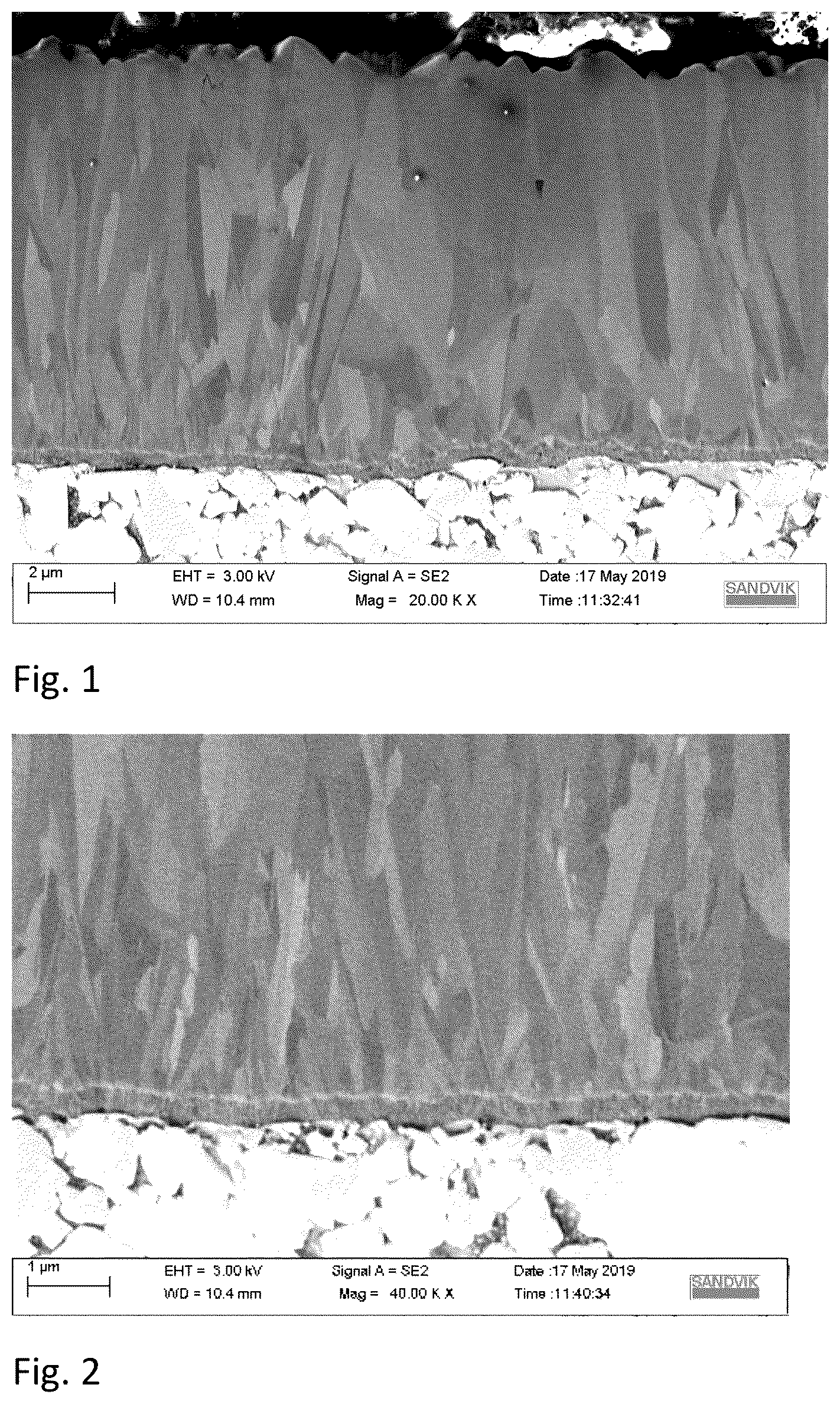 Patent US12305293 Figure 1 – Coated cutting tool
