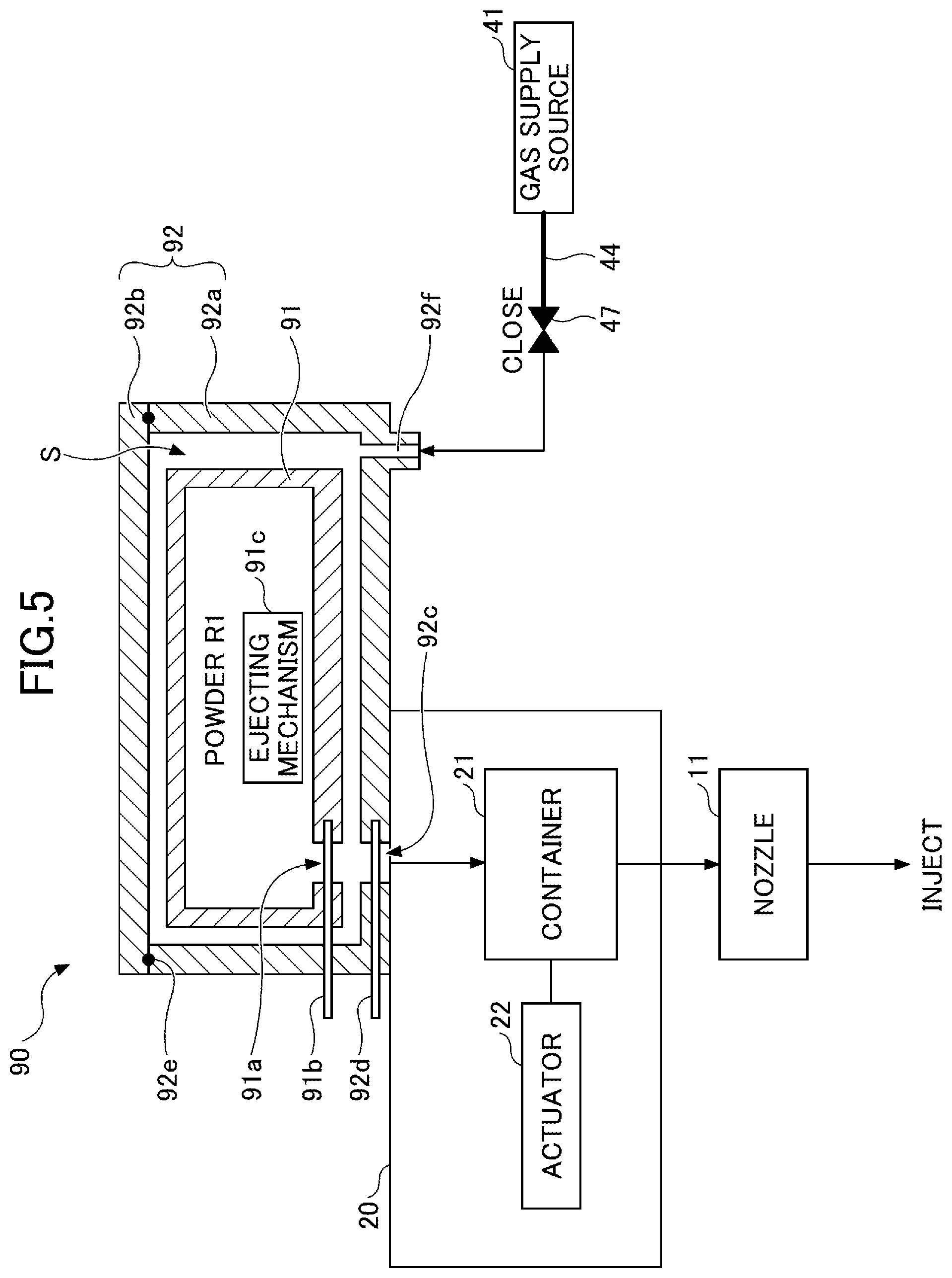 Patent US12305295 Figure 5 – Powder feeding device, thermal spraying apparatus, powder feeding method, and thermal spraying method
