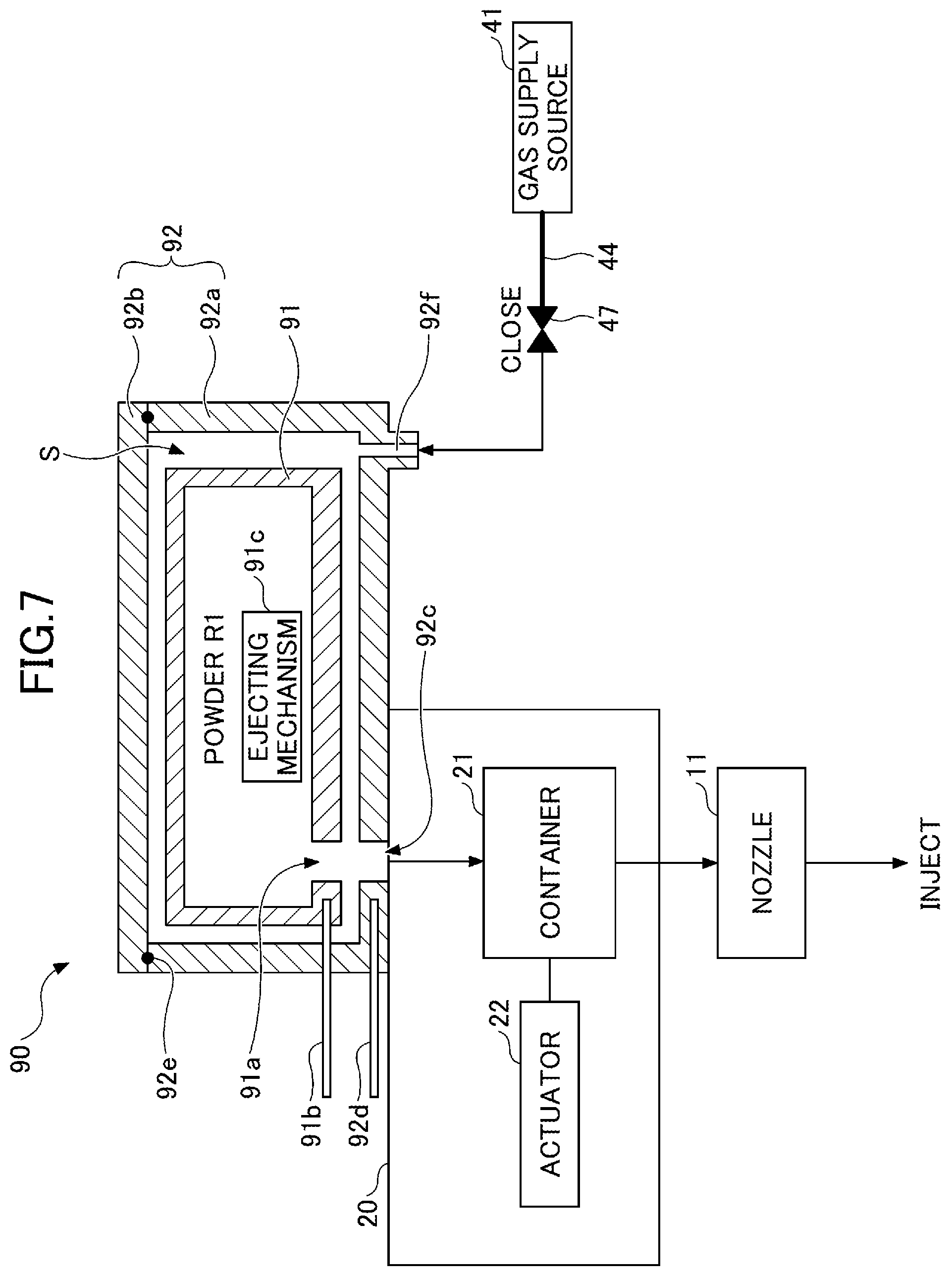 Patent US12305295 Figure 7 – Powder feeding device, thermal spraying apparatus, powder feeding method, and thermal spraying method