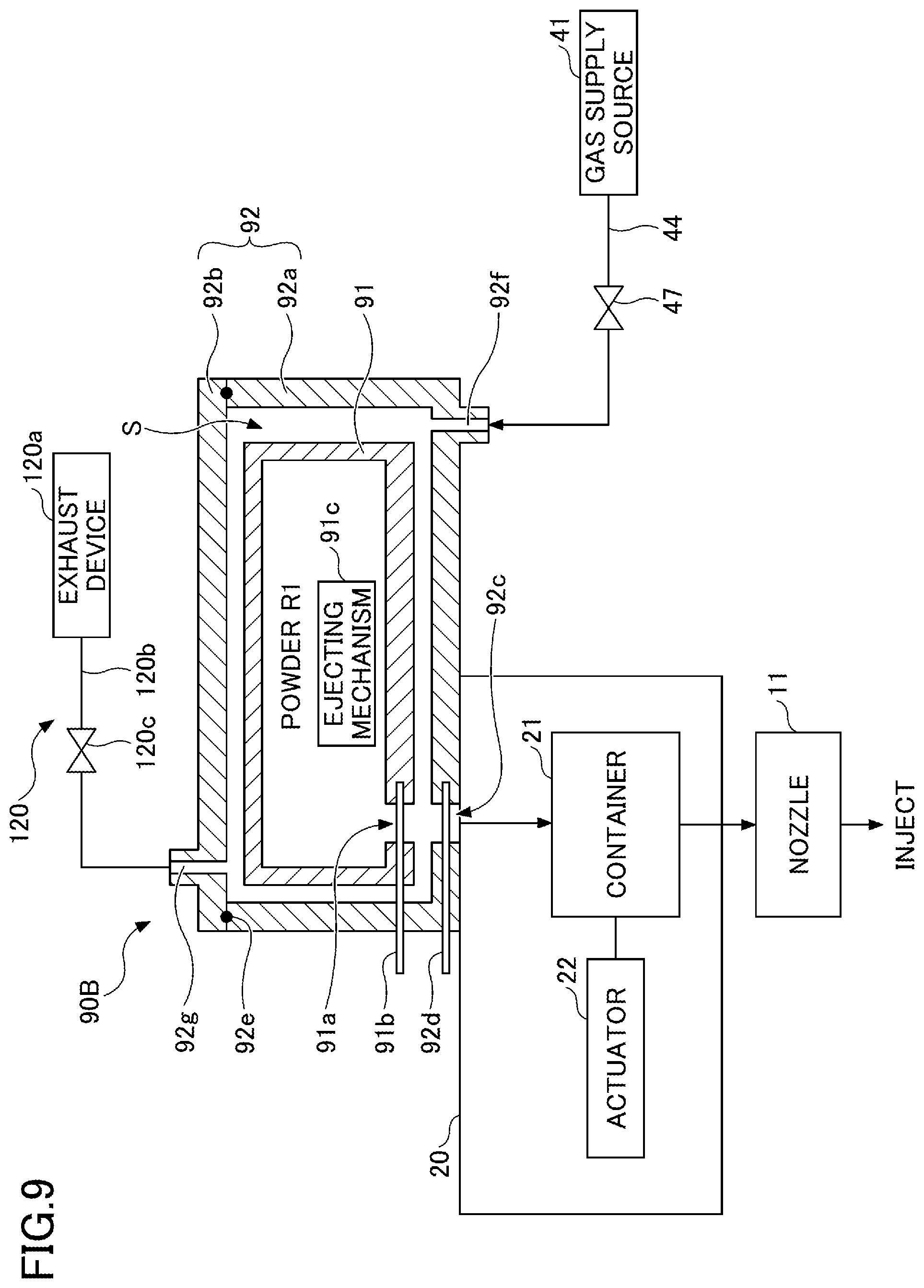 Patent US12305295 Figure 9 – Powder feeding device, thermal spraying apparatus, powder feeding method, and thermal spraying method