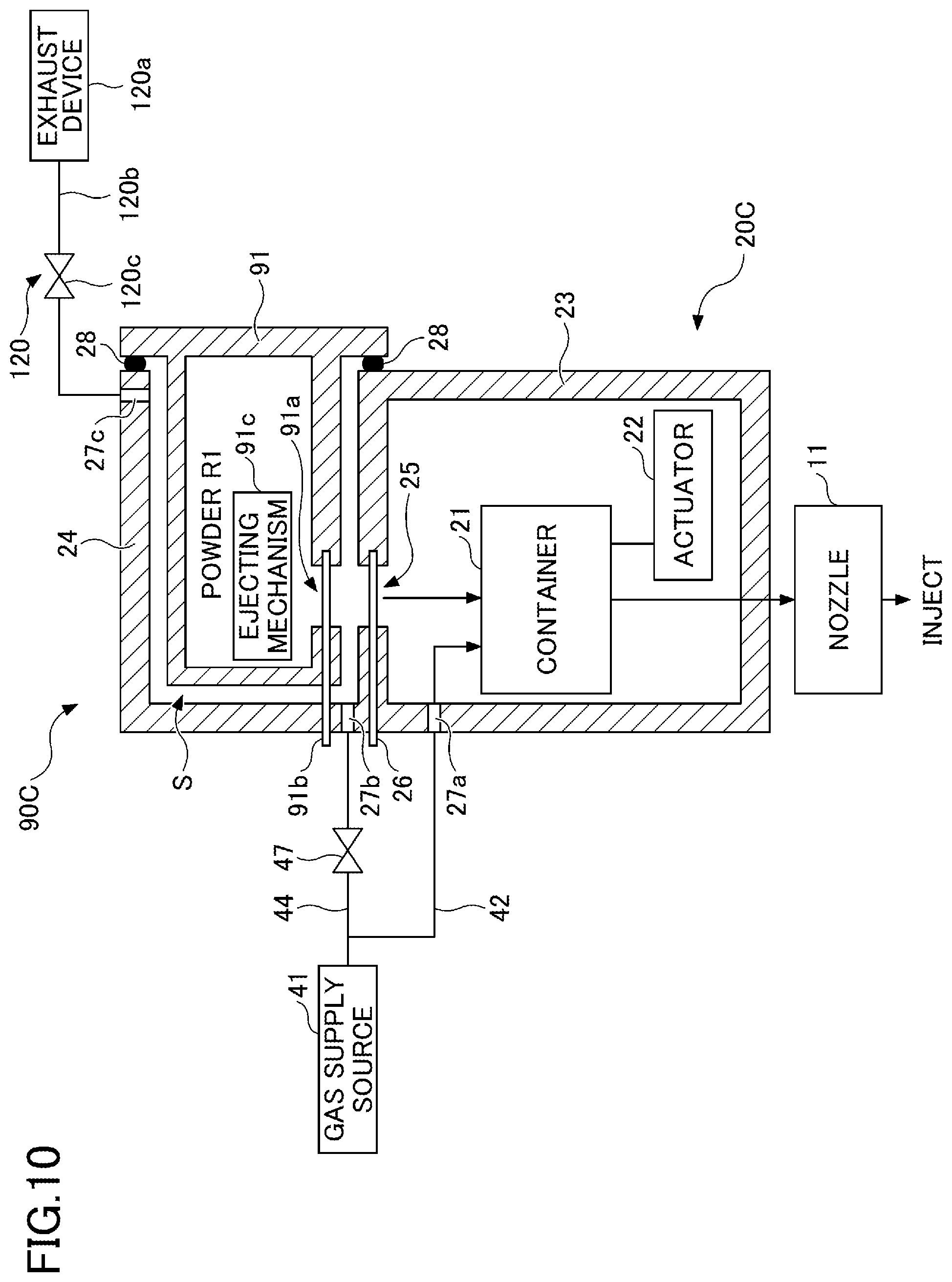 Patent US12305295 Figure 10 – Powder feeding device, thermal spraying apparatus, powder feeding method, and thermal spraying method