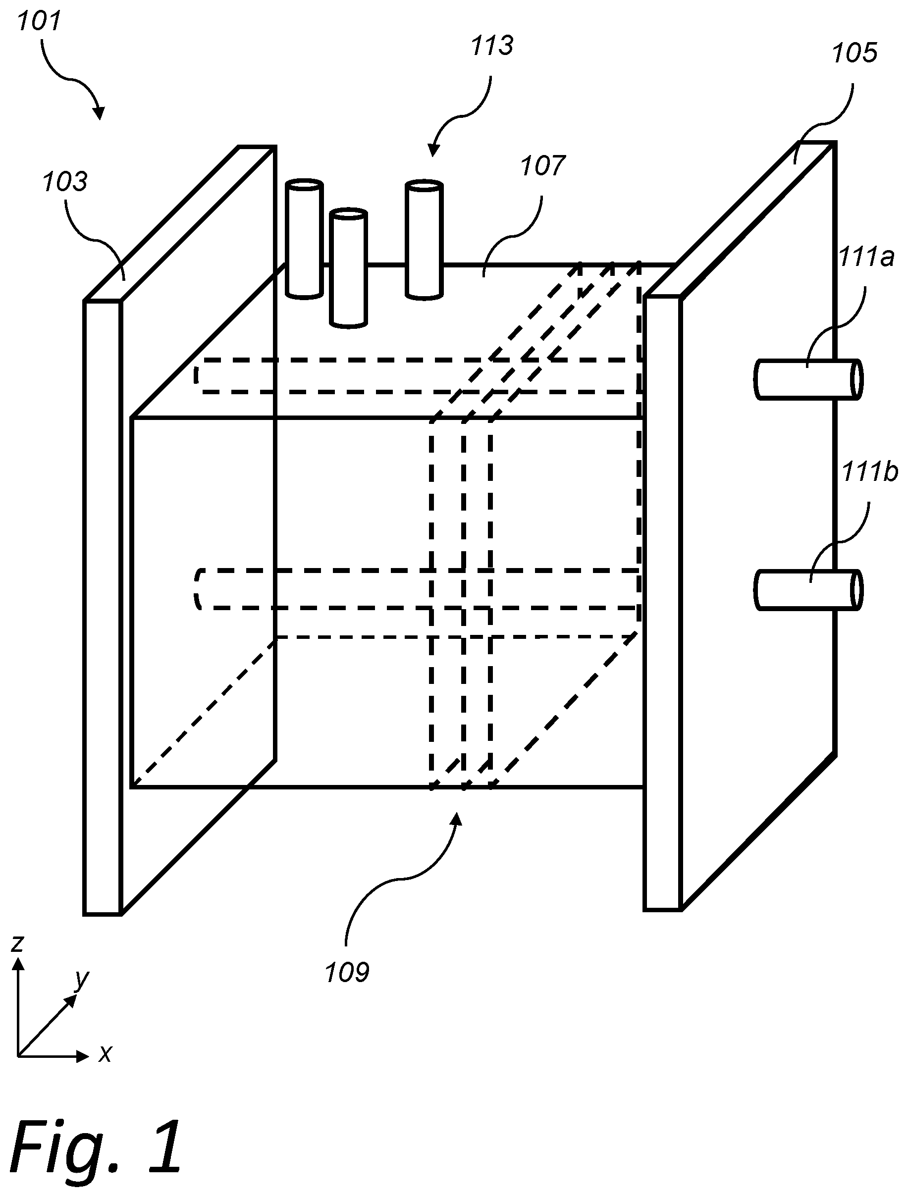 Patent US12305297 Figure 1 – Alkaline electrolyzer arrangement