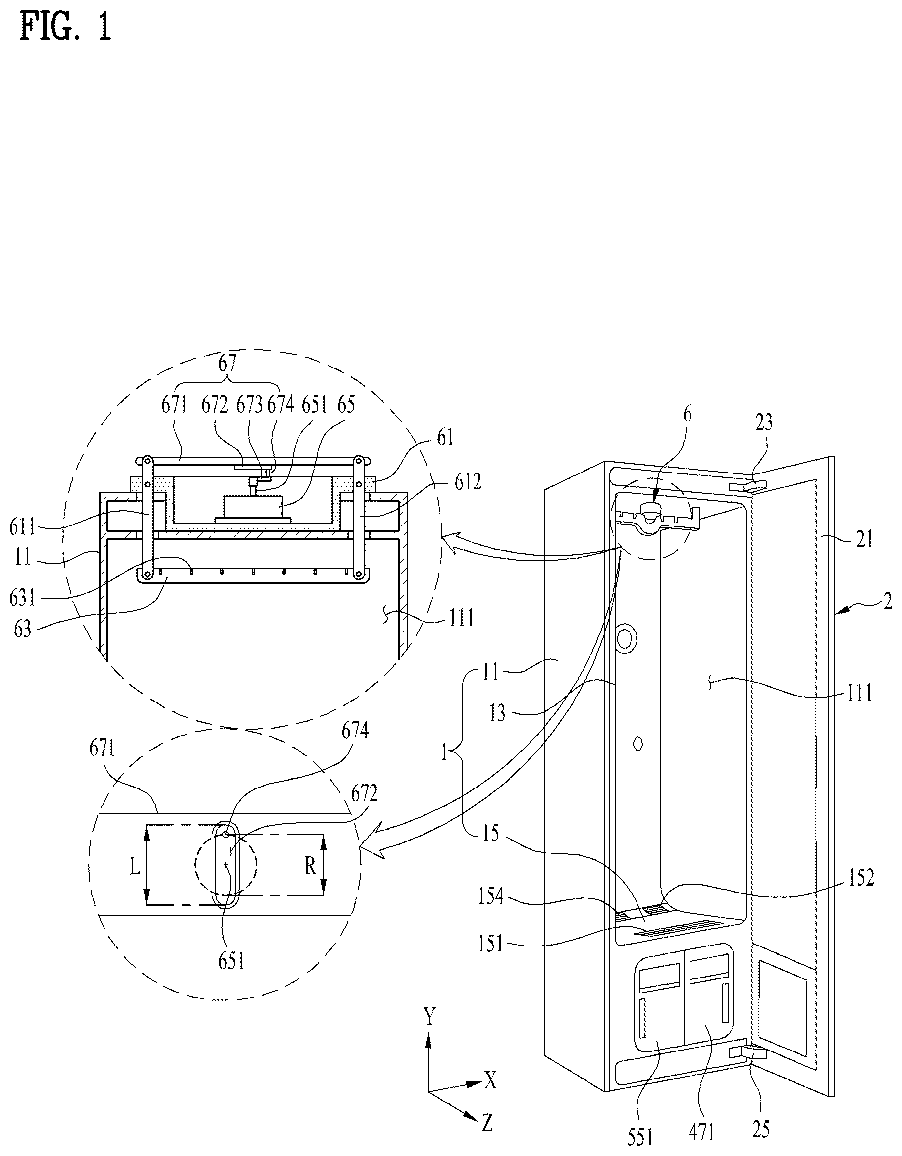 Patent US12305322 — Clothes treatment apparatus and method for controlling clothes treatment apparatus — Figure 1