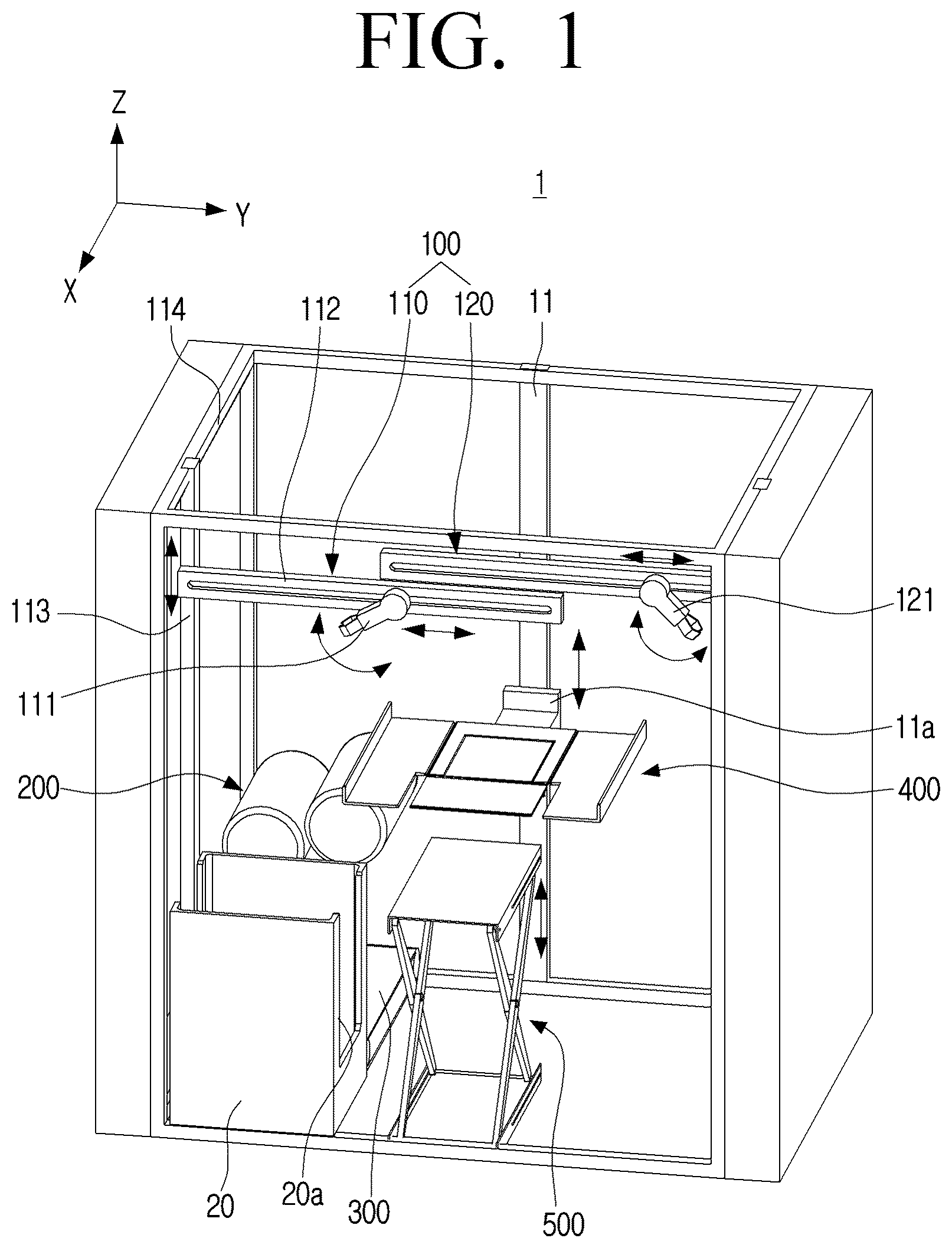 Patent US12305324 — Clothing classification apparatus and clothing organizing apparatus including same — Figure 1