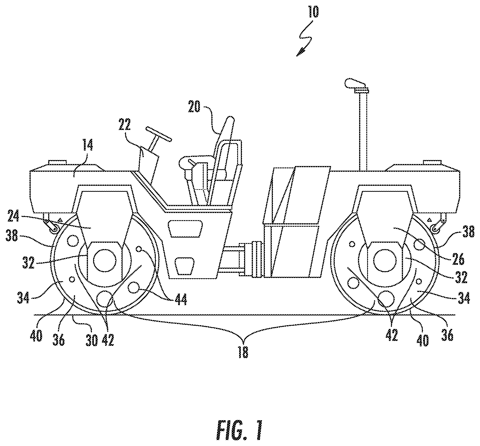 Patent US12305342 Figure 1 – Noise reducing resonator in a surface compaction machine
