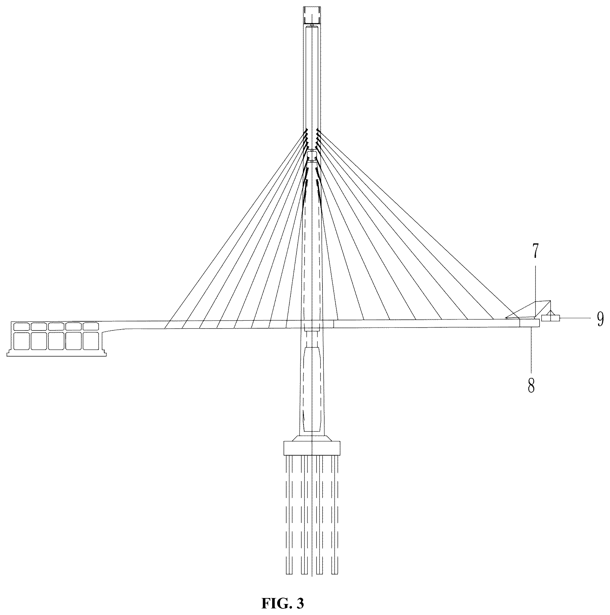Patent US12305344 Figure 3 – Mounting method of a main beam of a double-sided steel box UHPC composite beam cable-stayed bridge and composite beam thereof